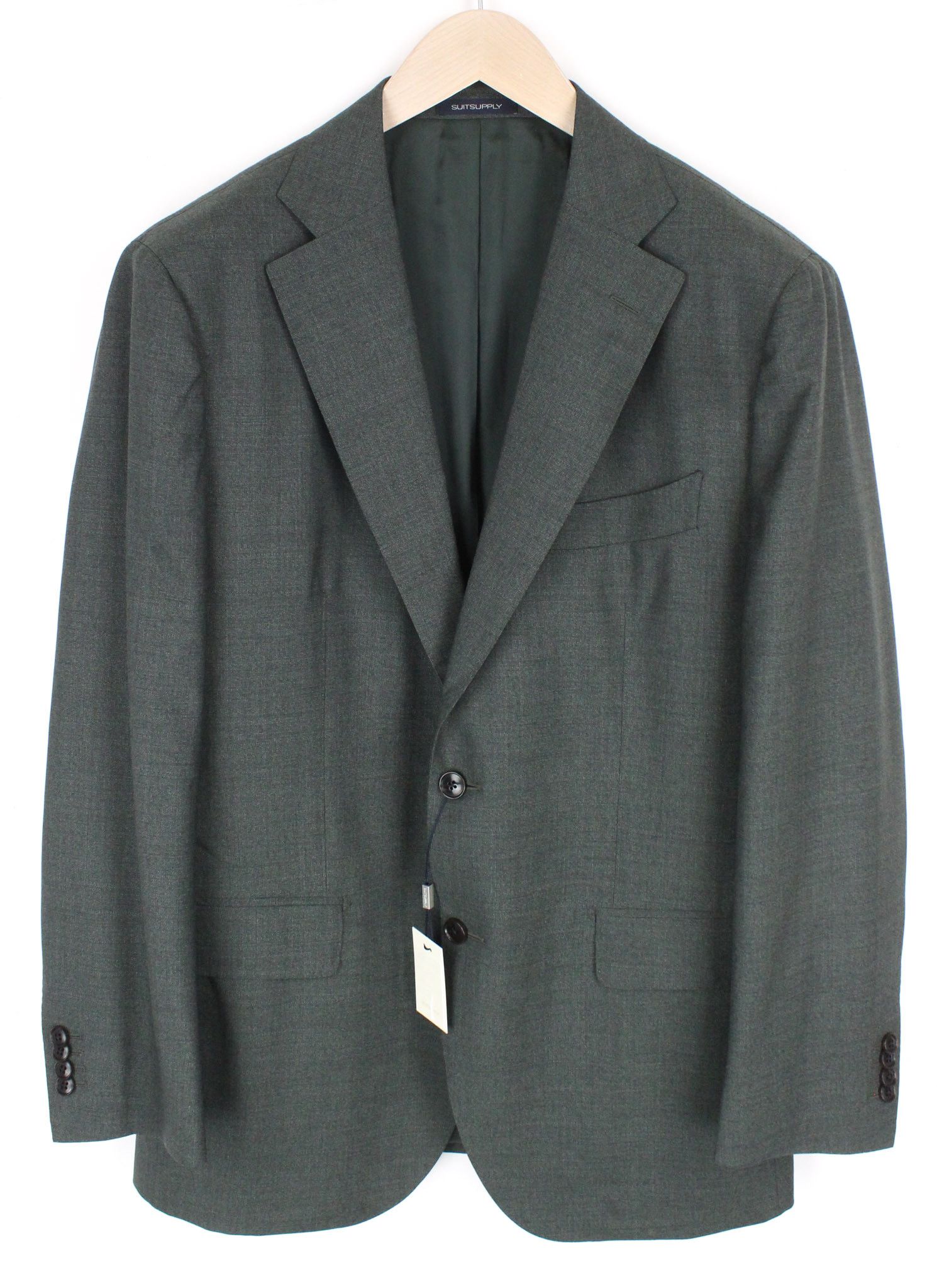 image of Suitsupply La Spalla Uk44R Green Wool Lined Blazer 72352, Men's