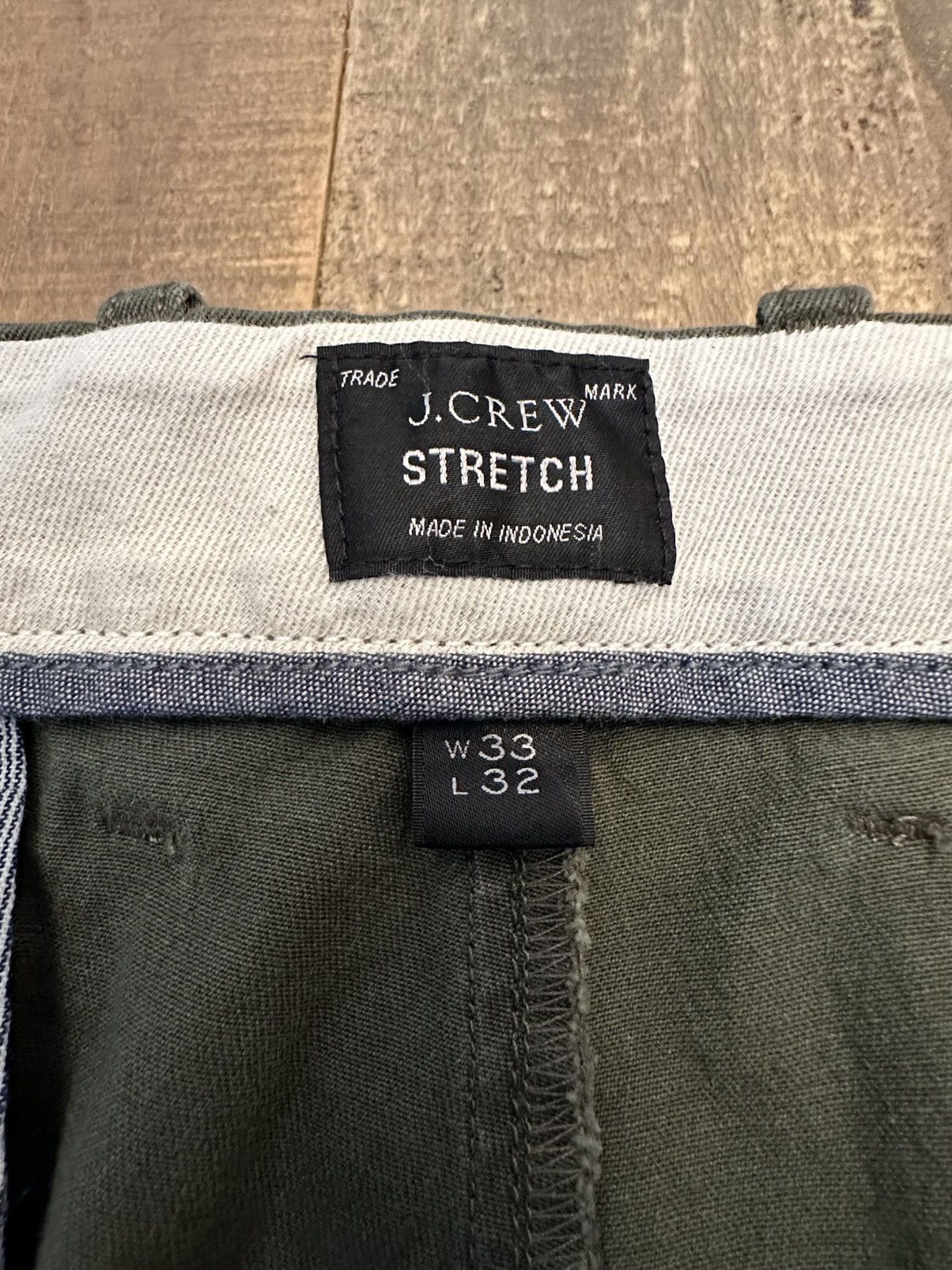 J.Crew J. Crew 484 Slim Fit Stretch Chino Pant 33 X 32 Olive Size US 33 - 3 Thumbnail