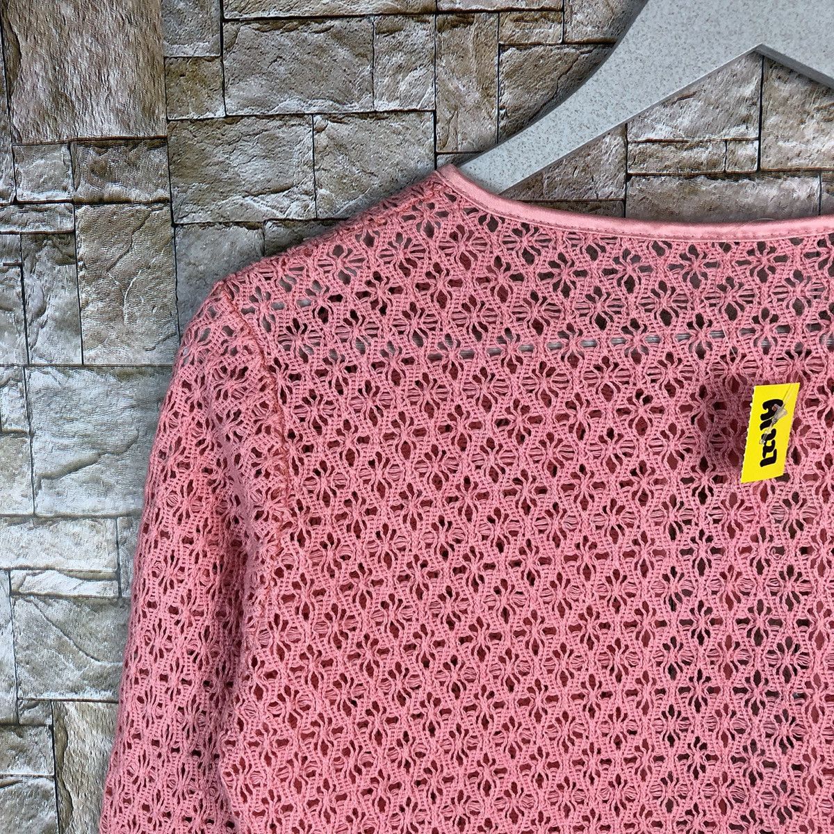 Homespun Knitwear × Japanese Brand Japanese Brand Pink cardigan crochet meshnet Knitwear #A1227 Size S / US 4 / IT 40 - 11 Thumbnail