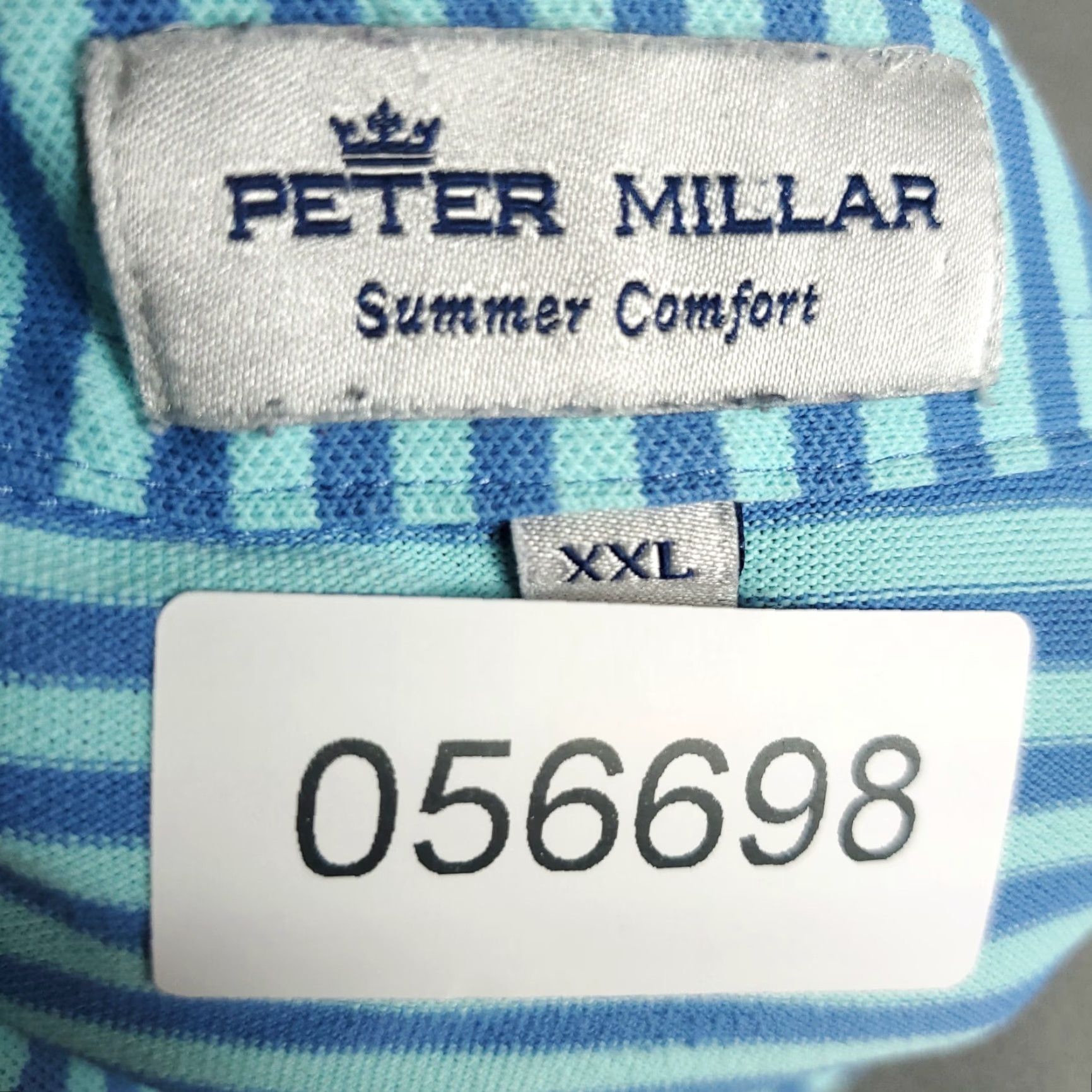 Peter Millar Peter Millar Polo Shirt Mens 2XL Blue Striped Golf Short Sleeve Polo Shirt Mens 2XL Blue Striped Size US XXL / EU 58 / 5 - 8 Thumbnail