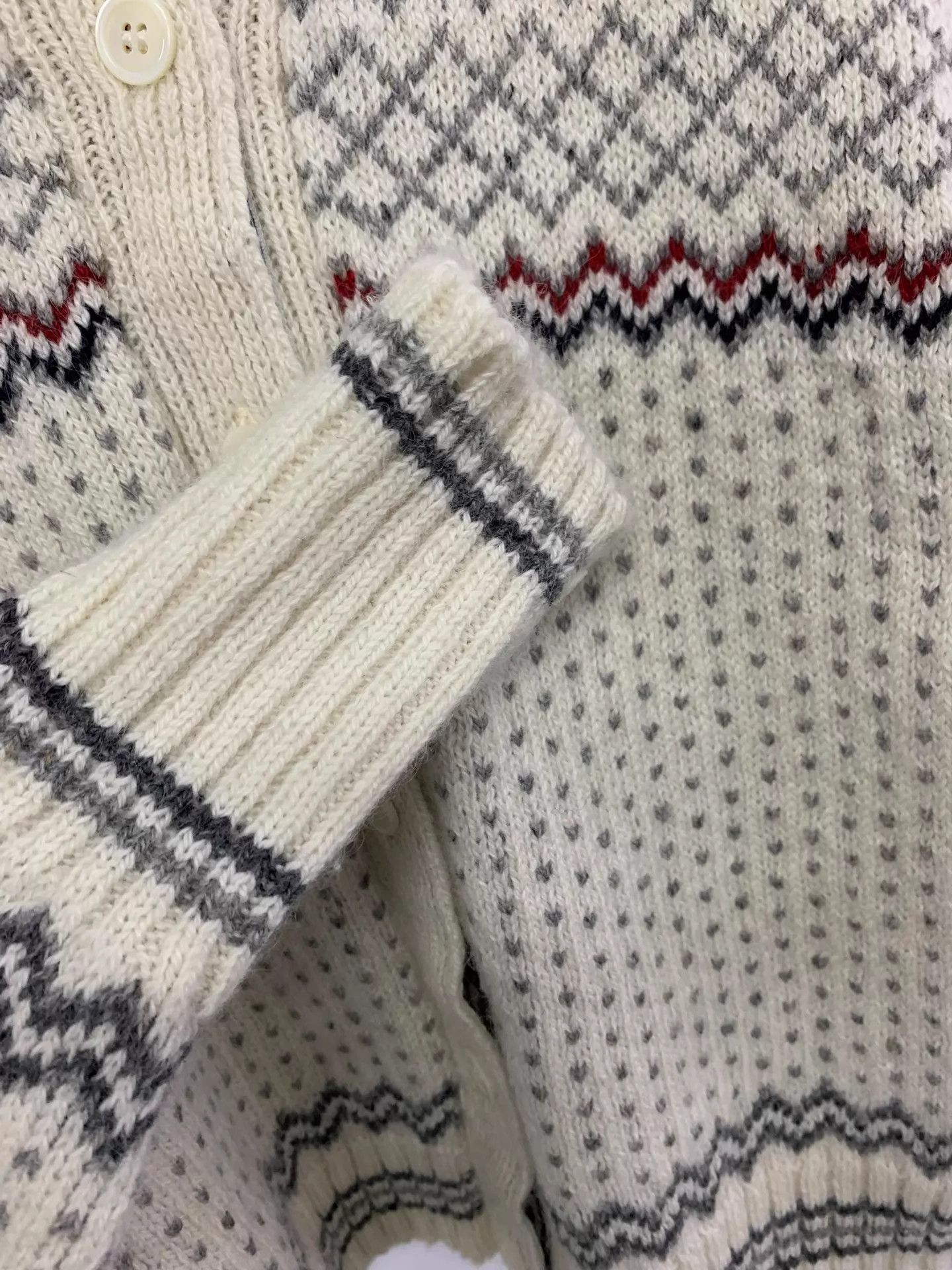 Thom Browne Thom Browne White Colorblock Fair Isle Cardigan 42 Size M / US 6-8 / IT 42-44 - 2 Thumbnail