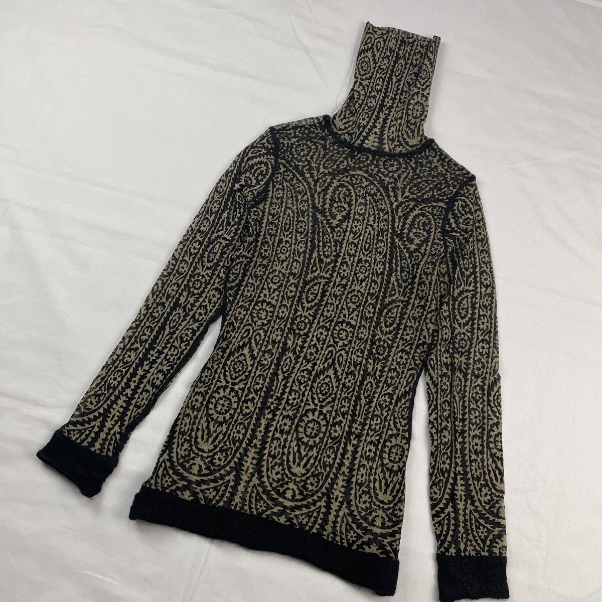 Jean Paul Gaultier Jean Paul Gaultier Arabic Paisley Elastic Mesh Top Vintage Size US S / EU 44-46 / 1 - 2 Thumbnail