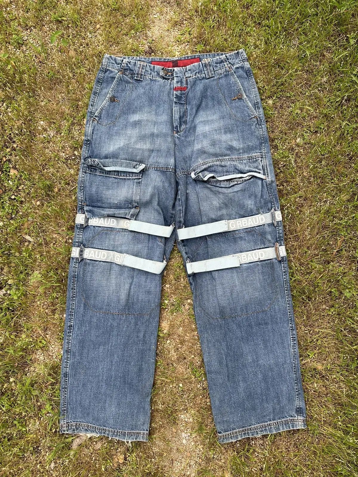 Marithe + Francois Girbaud MARITHE FRANCOIS GIRBAUD SHUTTLE TAPE BONDAGE DENIM PANTS Size US 33 - 2 Thumbnail