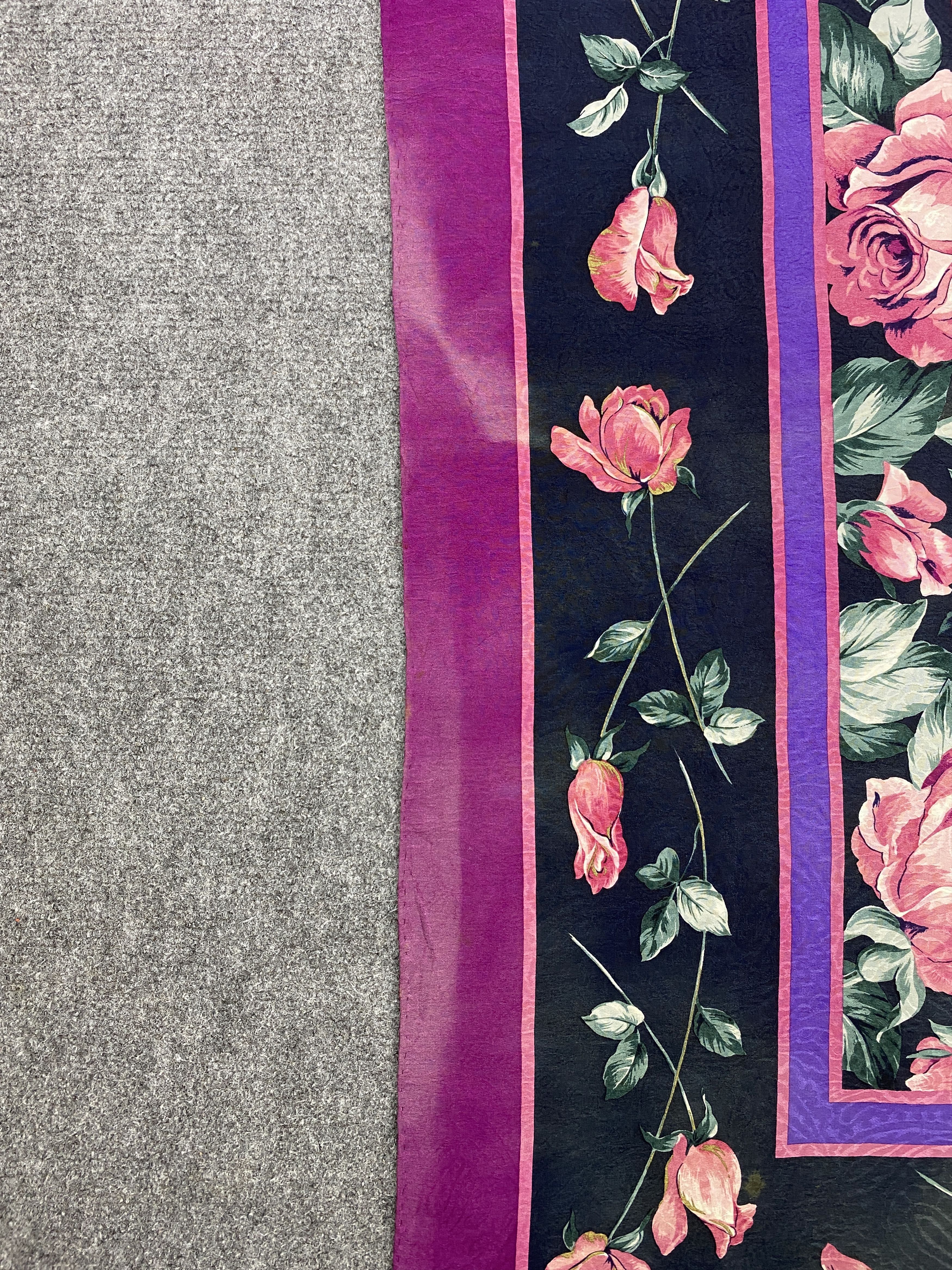 Lui di Lancetti Vintage 80s Lancetti Floral Silk Scarf SN0097 Size ONE SIZE - 8 Thumbnail