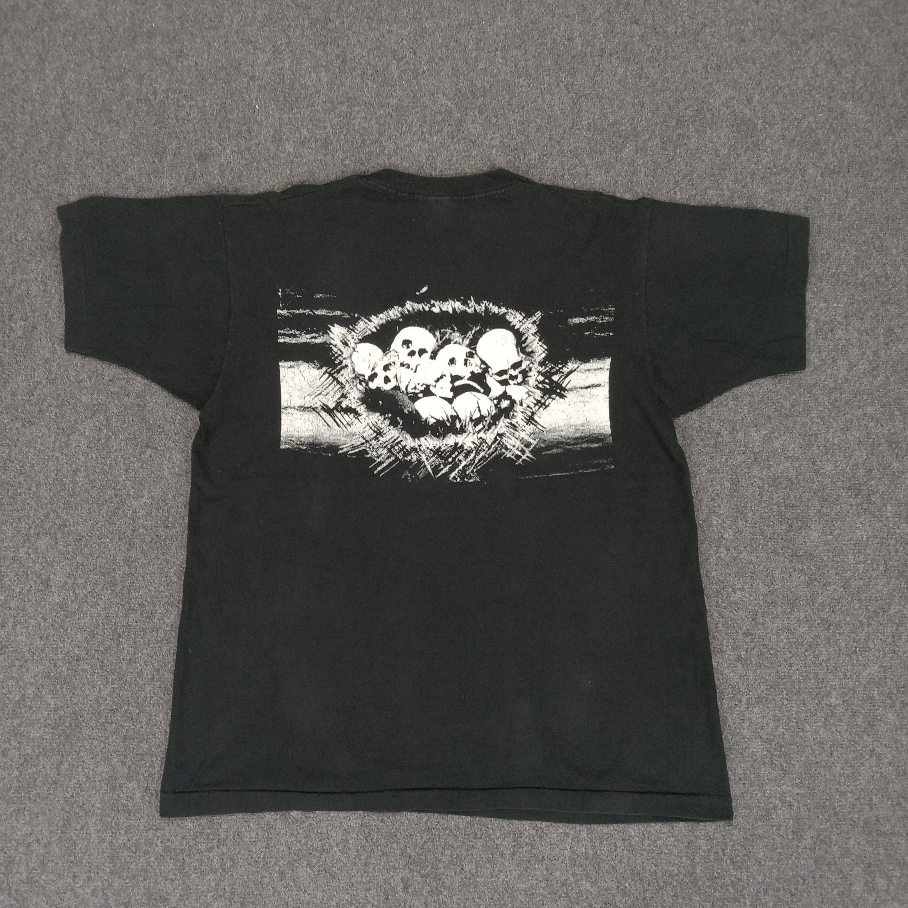 Band Tees × Vintage Vintage 90's Skull Flux Punk Rock Band Skull Art Tshirt Size US XL / EU 56 / 4 - 1 Thumbnail