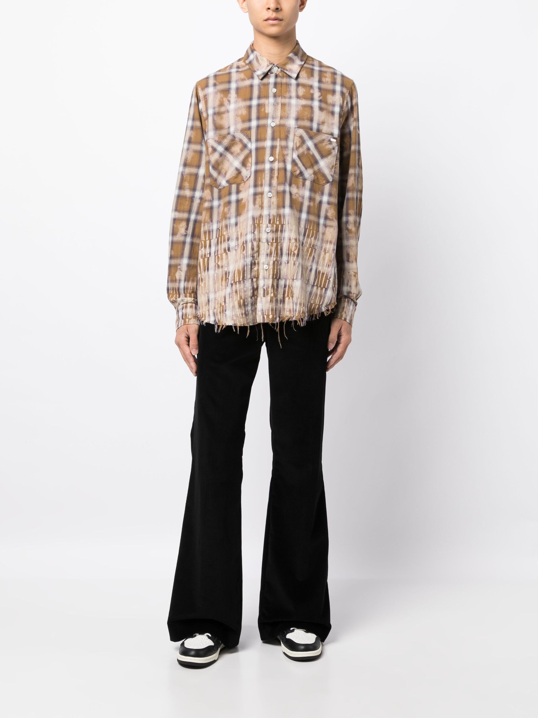 Amiri o1w1db10125 Bleached Flannel Shirt in Multicolor Size US M / EU 48-50 / 2 - 2 Thumbnail