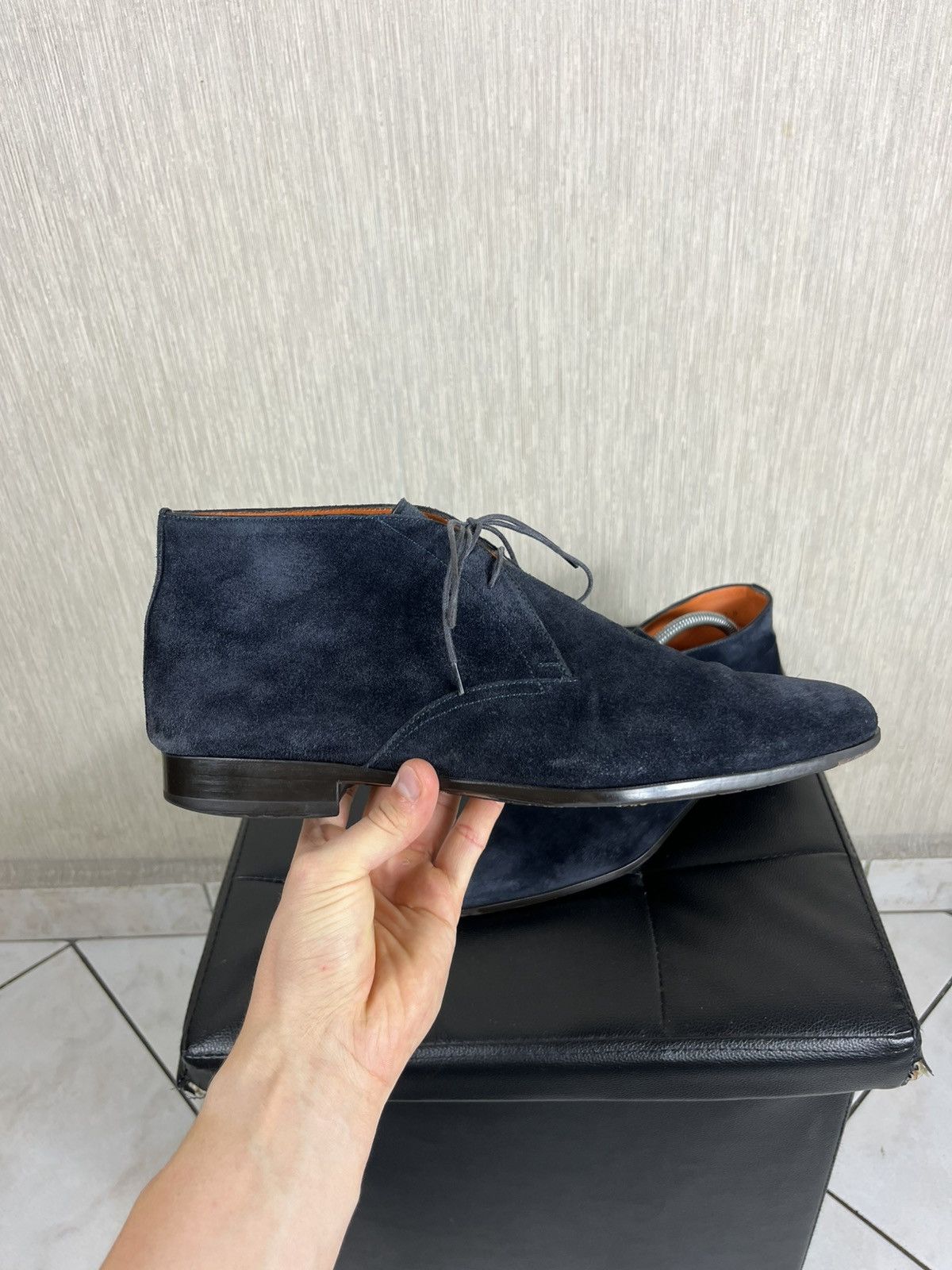 Santoni Santoni for Oger suede leather high top boots shoes handmade Size US 8.5 / EU 41-42 - 3 Thumbnail