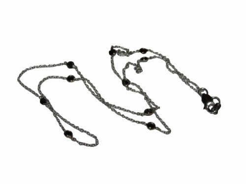 Designer 14kt White Gold Black Diamond Eternity Necklace Alberto Juan Size ONE SIZE - 4 Thumbnail