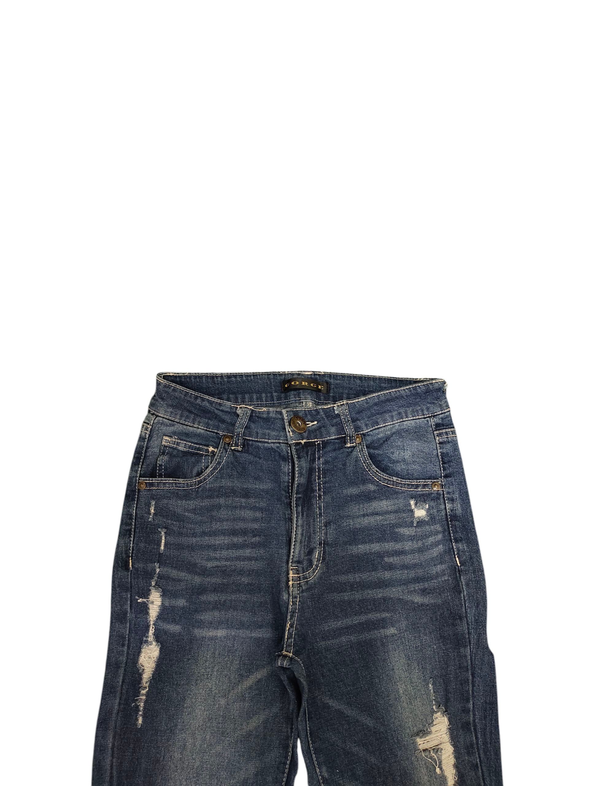 If Six Was Nine Flare Jeans Gorge Distress Denim Bootcut Low Rise Size US 26 / EU 42 - 3 Thumbnail