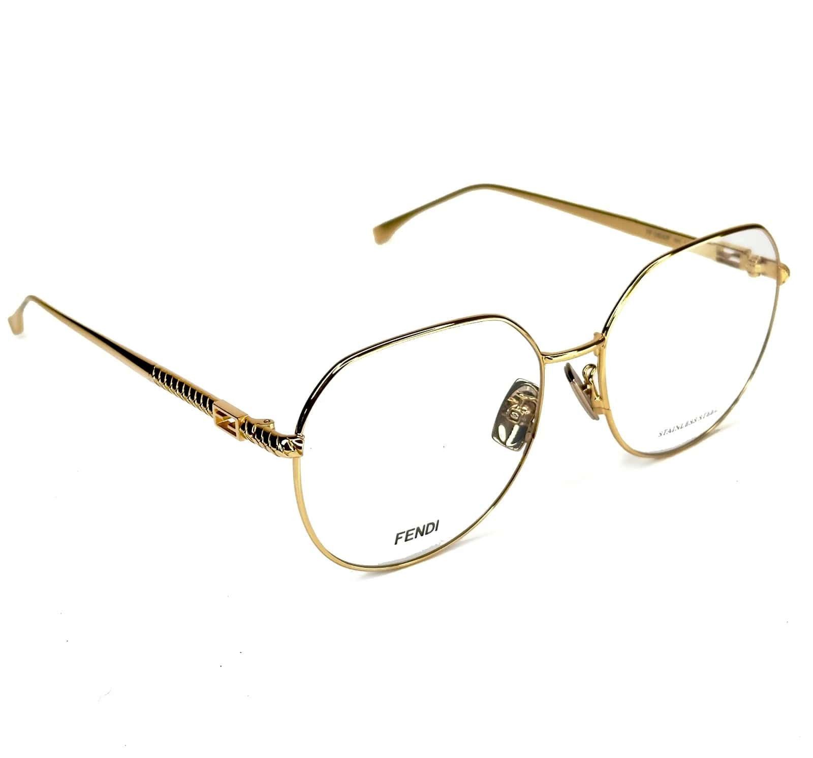 Fendi FENDI FF0454F BAGUETTE 0454 Gold Retro Eyeglasses Optical Size ONE SIZE - 5 Thumbnail