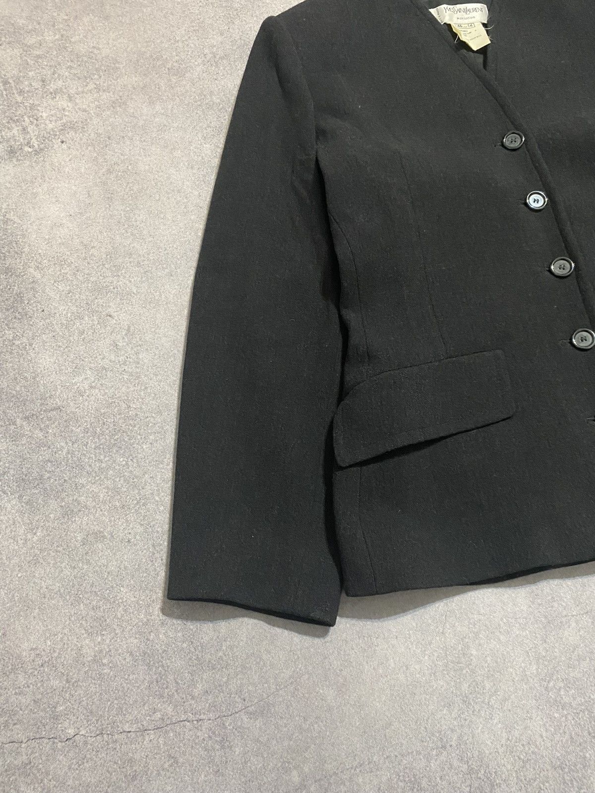 Vintage × Yves Saint Laurent Vintage 80s Yves Saint Laurent Jacket Women’s Wool Blazer Size XL / US 12-14 / IT 48-50 - 2 Thumbnail