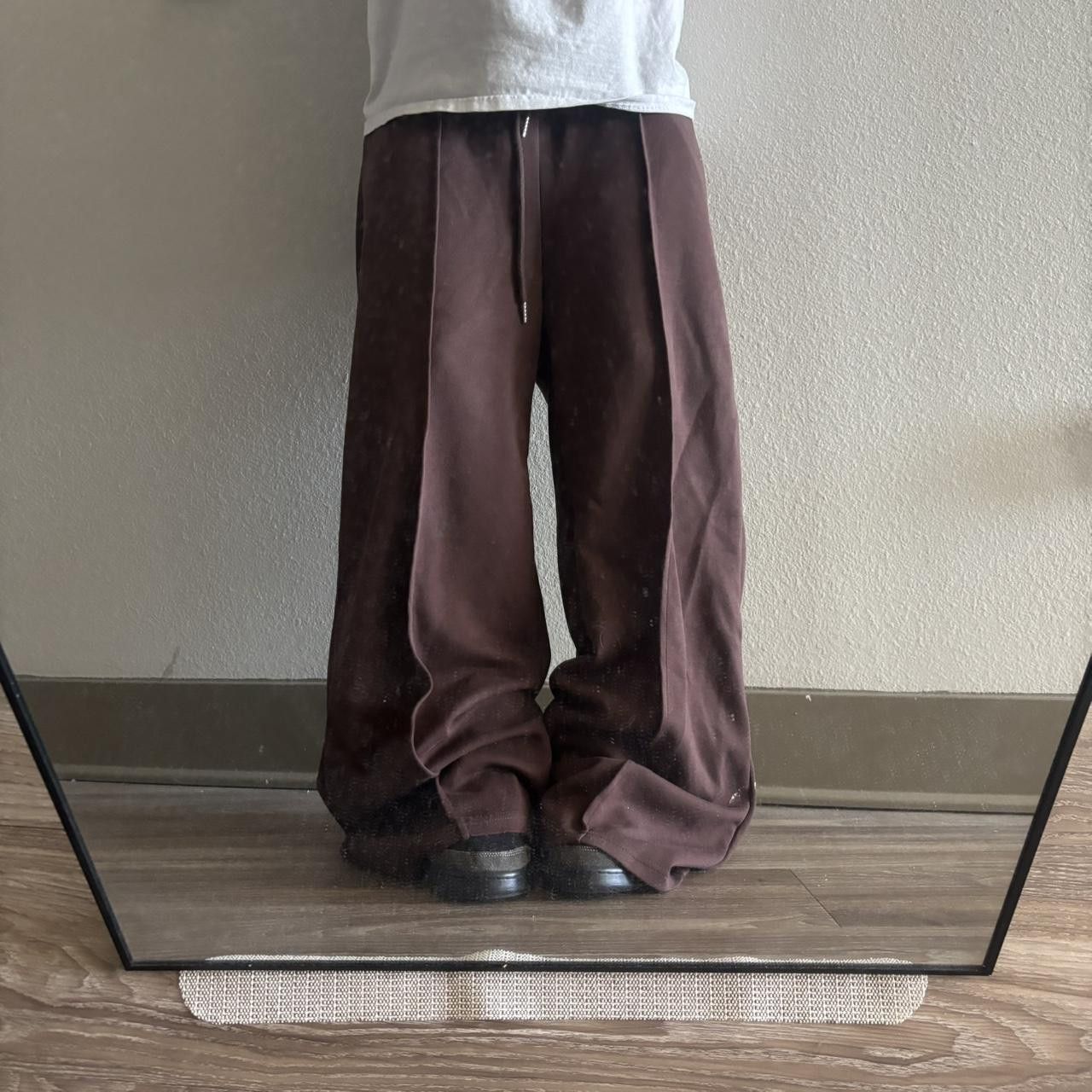 Japanese Brand Crazy Vintage Y2K/2000s Baggy Brown Wide Leg Loose Fit Sweatpants! Fits L Size US 32 / EU 48 - 2 Thumbnail