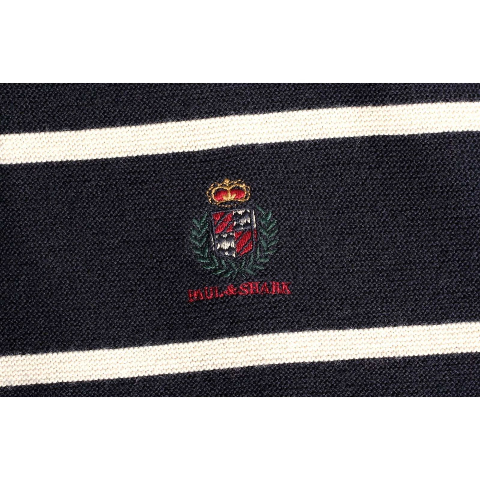 Paul & Shark VINTAGE Paul & Shark Cardigan Jumper Wool Blend Yachting Men XL Blue Knit Striped Logo 90s or 90s-Event Mens Size US XL / EU 56 / 4 - 4 Thumbnail