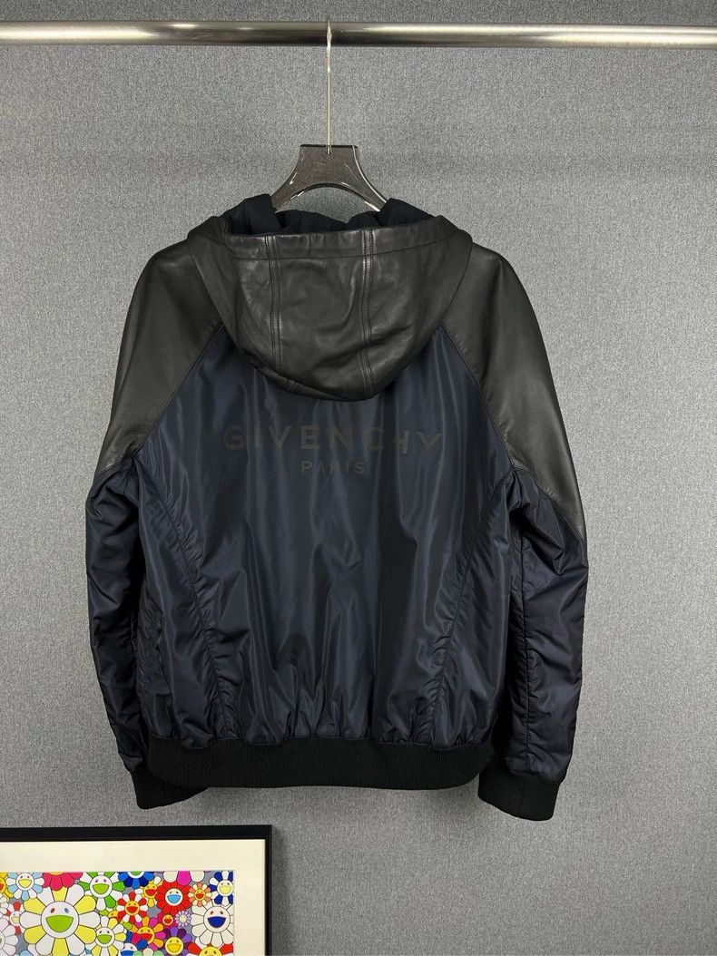 Givenchy Givenchy Size52 Back Logo Mixed Leather Jacket Size US M / EU 48-50 / 2 - 2 Thumbnail