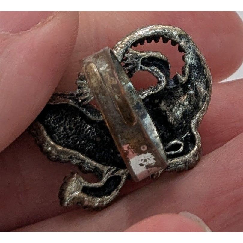 Other Alligator Rhinestone Ring Silver Tone Adjustable Size 6 Size ONE SIZE - 5 Thumbnail