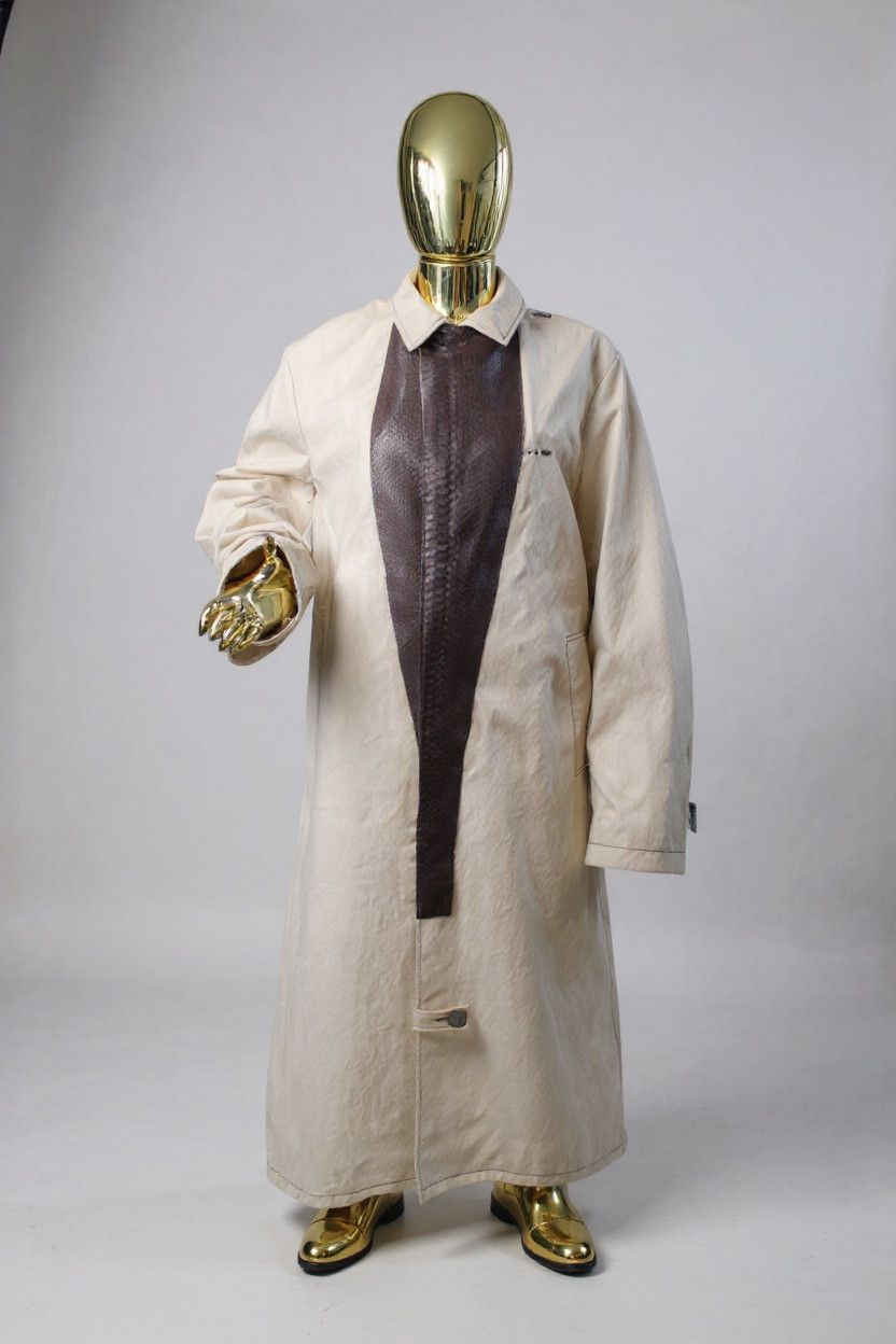 Other Custom-made Beige coat with real snake skin addition Size US L / EU 52-54 / 3 - 2 Thumbnail
