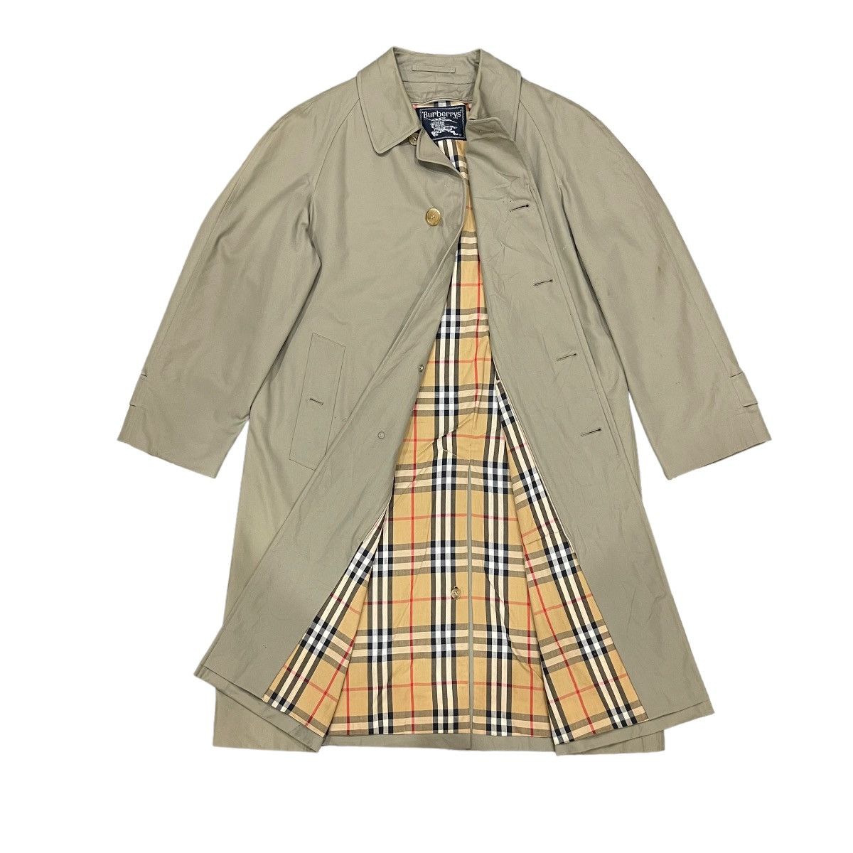 Vintage 90s Burberrys London Nova Check Trench Coat Jacket