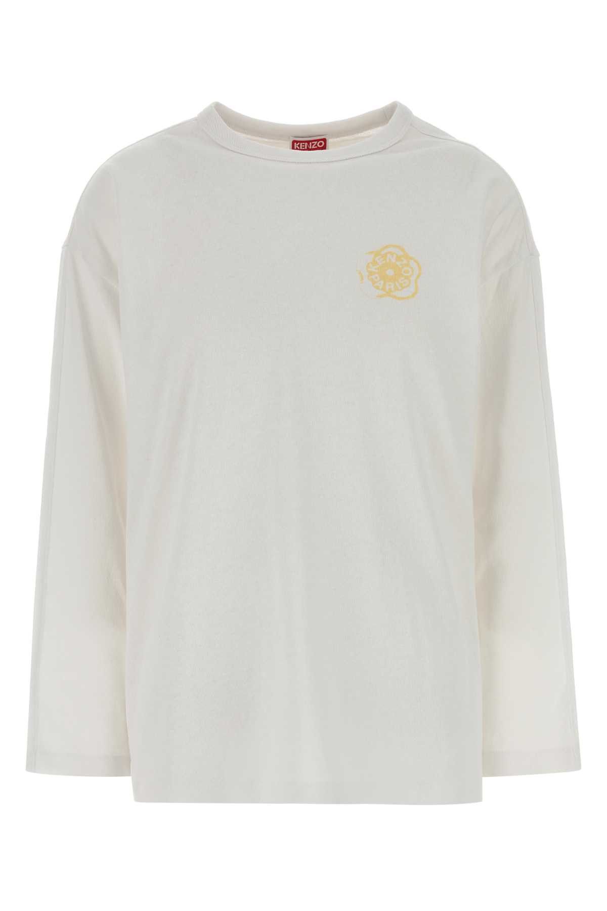 Kenzo White Cotton T-Shirt Size L / US 10 / IT 46 - 1 Thumbnail