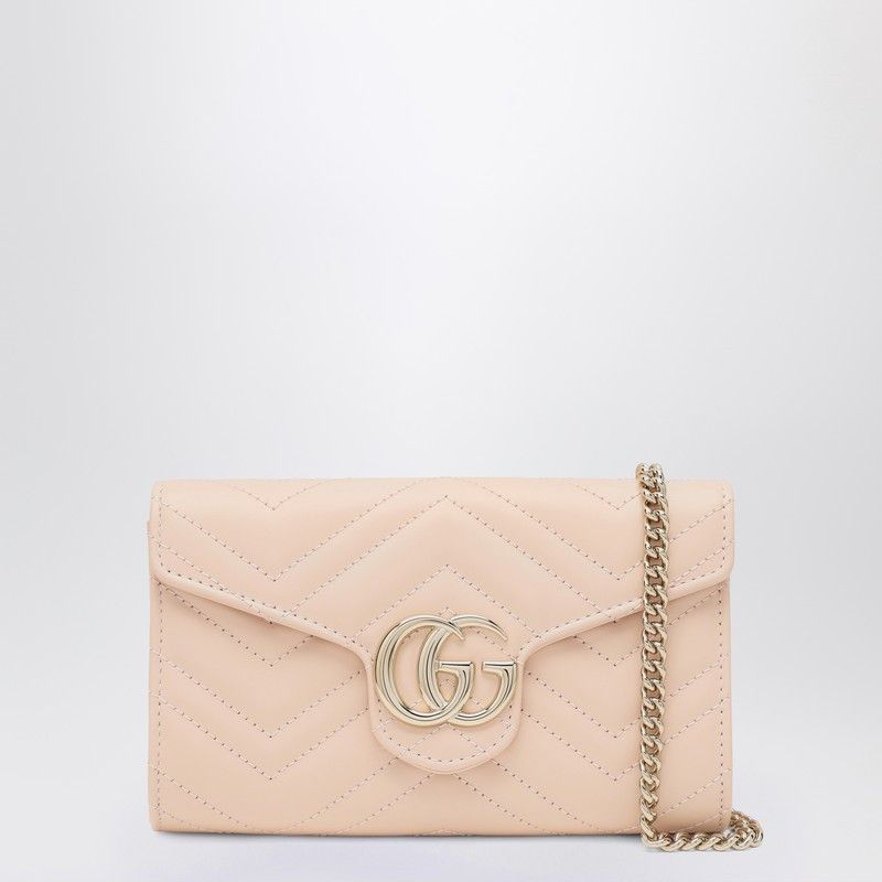 Gucci Gucci Gg Marmont Pink Wallet With Chain Size ONE SIZE - 1 Thumbnail