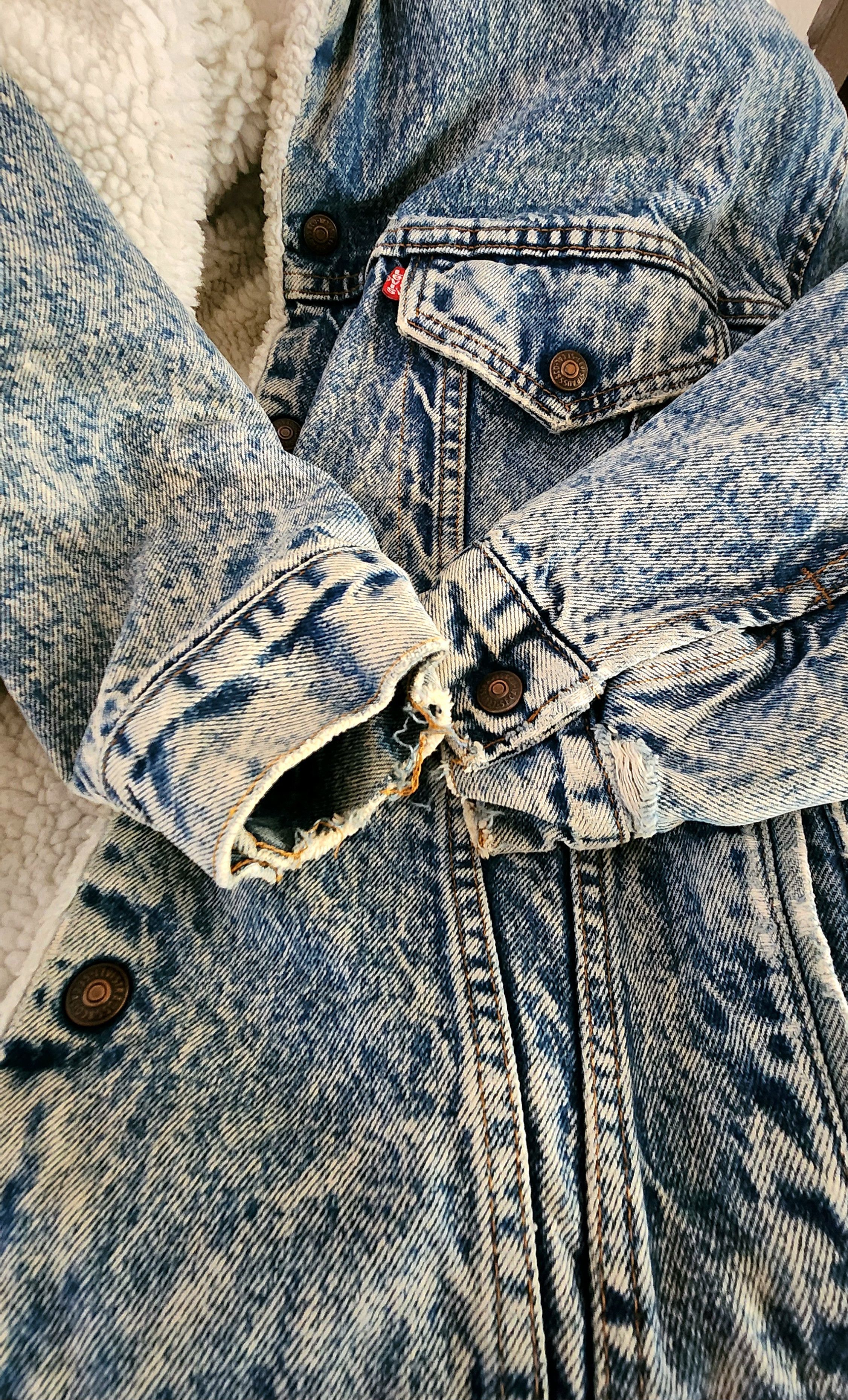 Levi's Levi's True Vintage Acid Wash Denim Trucker Jacket XL Sherpa Size US XL / EU 56 / 4 - 10 Thumbnail