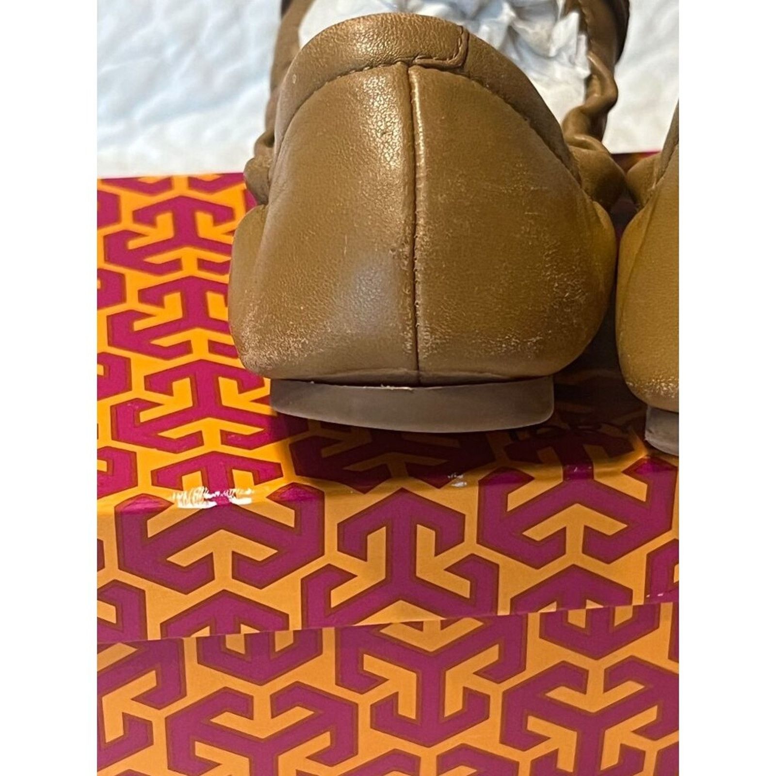 Tory Burch TORY BURCH Ambrose Ballet Flats Leather Camel Brown Gold 7 B Size US 7 / IT 37 - 5 Thumbnail