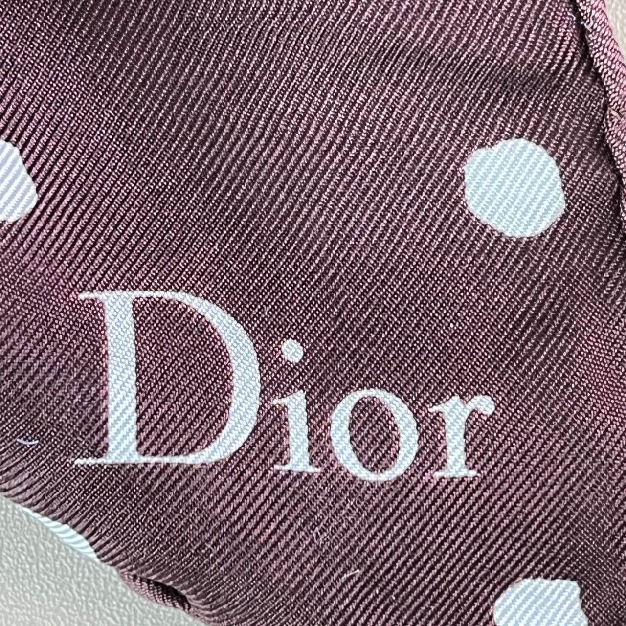 Dior Christian Dior Womens Silk Scarf 55cm x 55cm Polka Dot & Str Size ONE SIZE - 7 Thumbnail