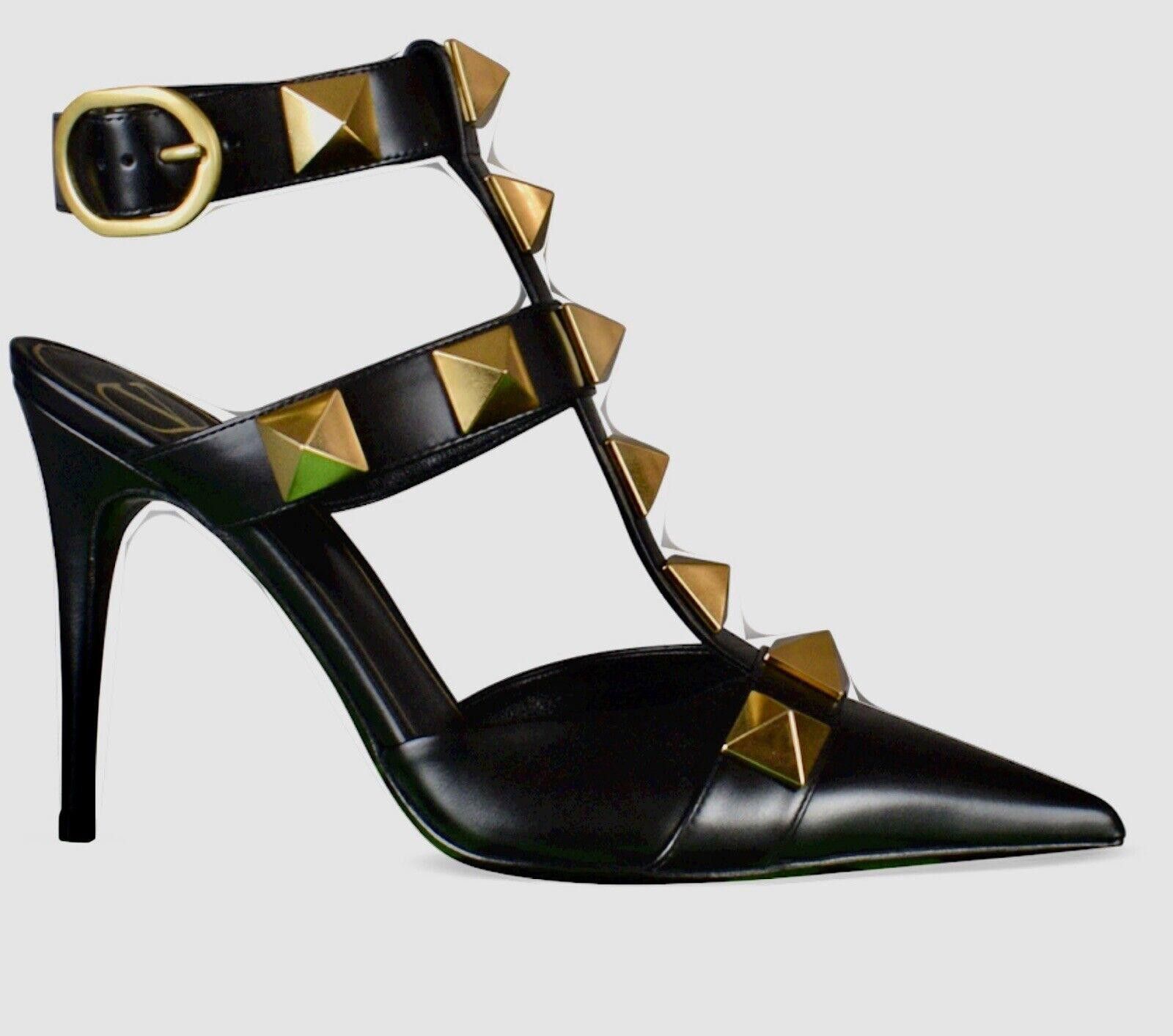 Valentino Valentino Garavani Black Roman Stud Ankle Strap Heels 41 Size US 10 / IT 40 - 3 Thumbnail