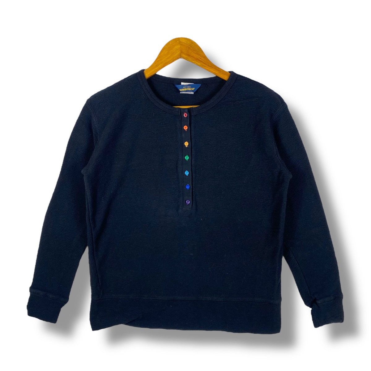 Woolrich Woolen Mills Vintage WOOLRICH Henley Scoop Colourful Button Longsleeve Size L / US 10 / IT 46 - 1 Thumbnail