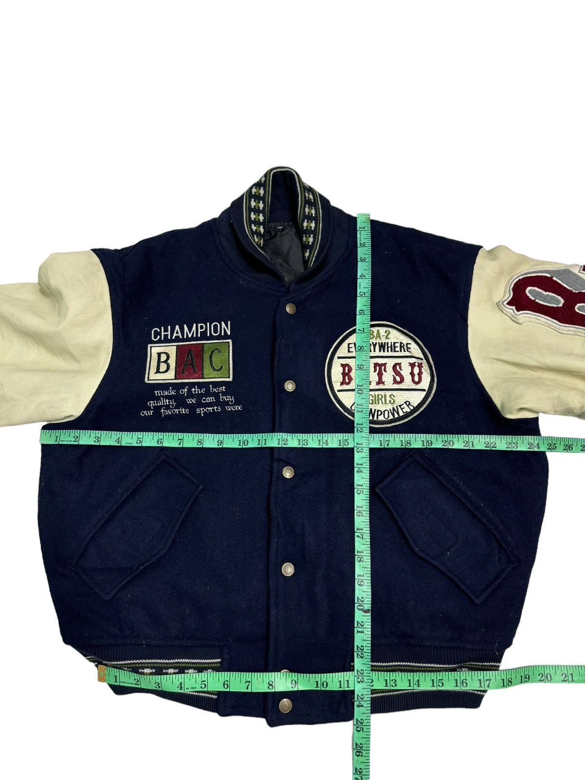 Japanese Brand Vintage Project Future Bat-Su Varsity Leather Jacket Size US L / EU 52-54 / 3 - 15 Thumbnail
