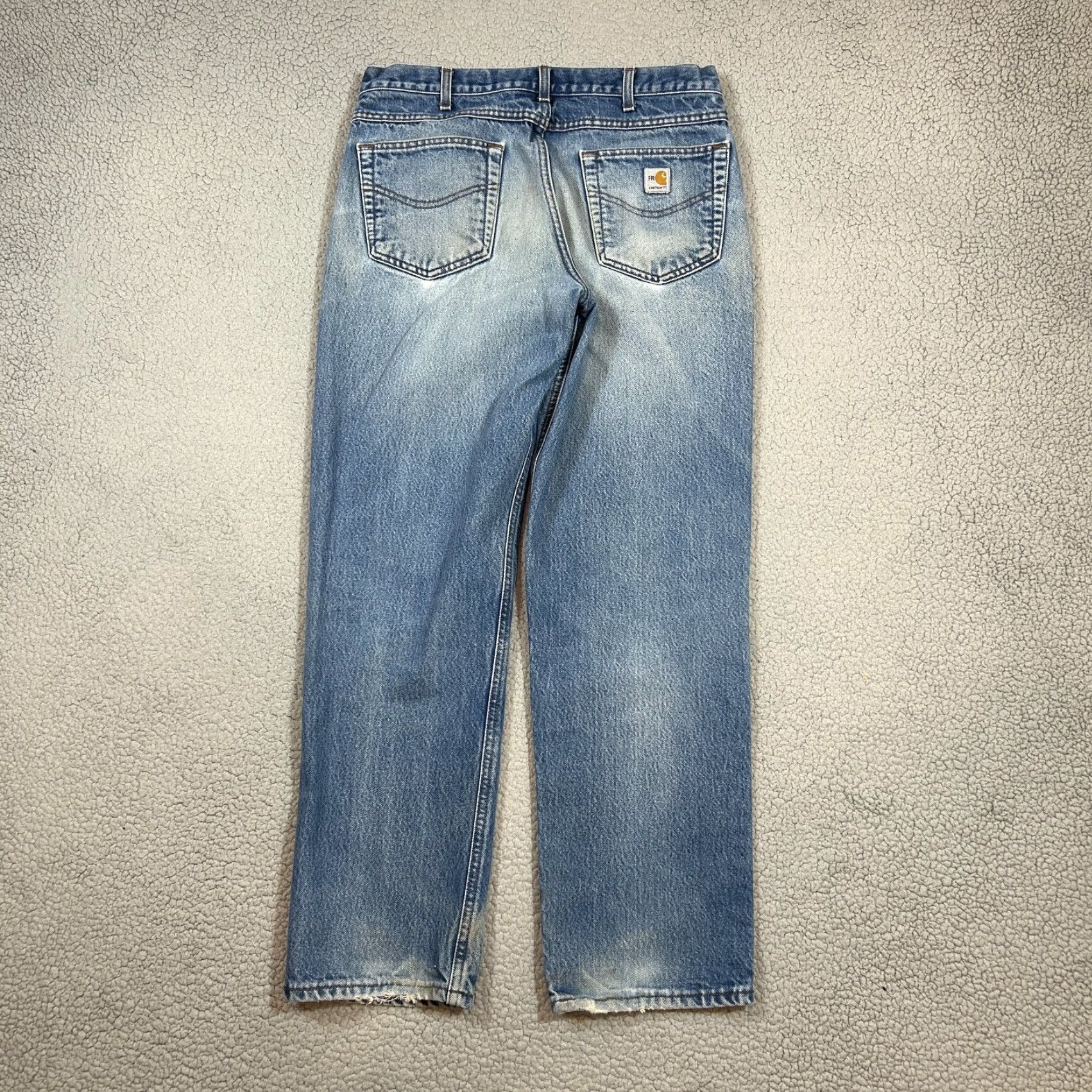 Carhartt Carhartt Mens Jeans 34x32 Blue Denim Loose Fit Workwear Carpenter Pants Jeans Regular Mens Blue Workwear Carhartt 34 32 Size US 34 / EU 50 - 6 Thumbnail