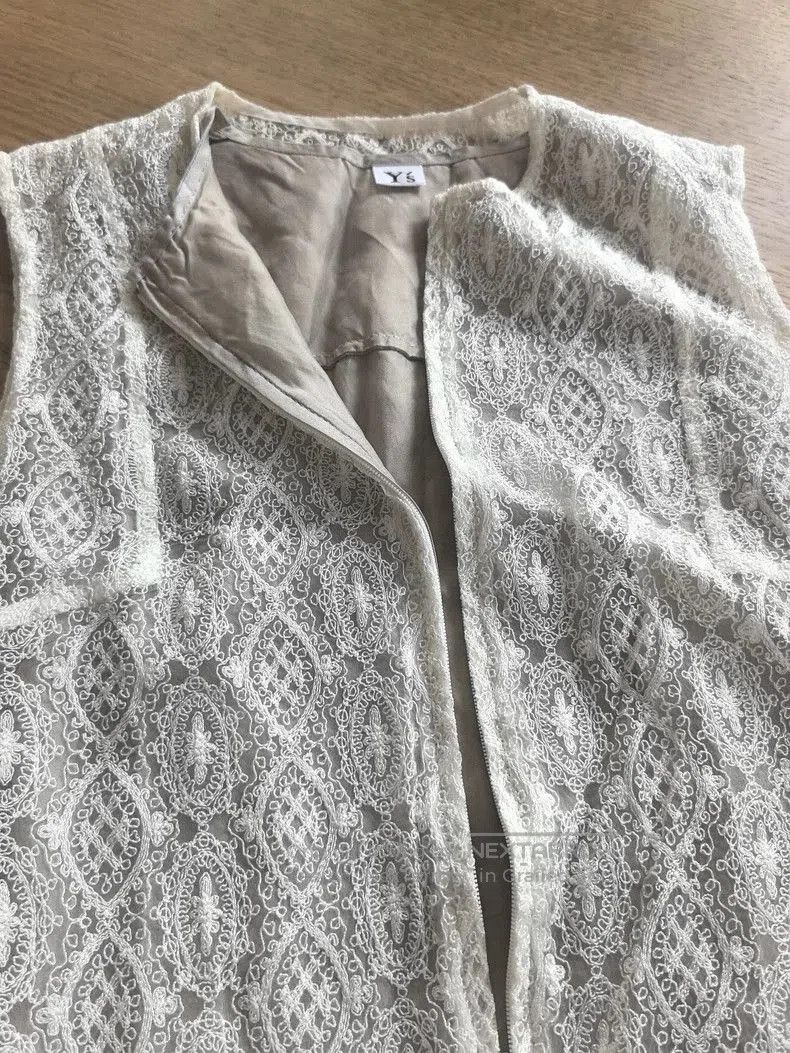 Yohji Yamamoto Y's Yohji Yamamoto Pearl White Lace Dress Size US 27 - 6 Thumbnail