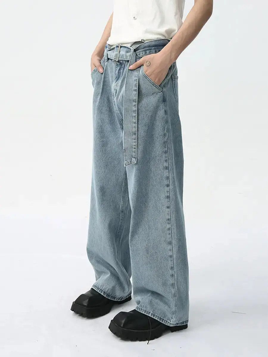 Japanese Brand Retro loose straight leg high street jeans Size US 32 / EU 48 - 3 Thumbnail