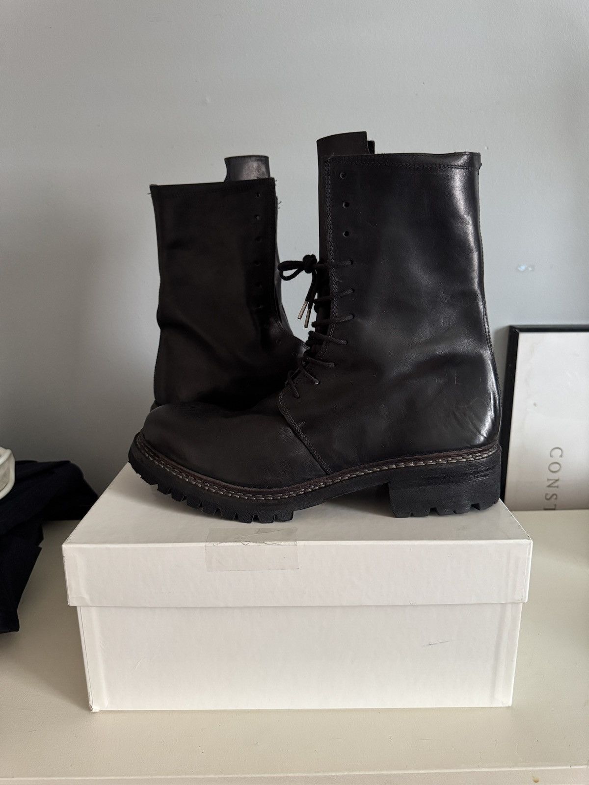 A1923 A Diciannoveventitre Combat Boots Lace Up Horse Leather Size US 11 / EU 44 - 1 Thumbnail