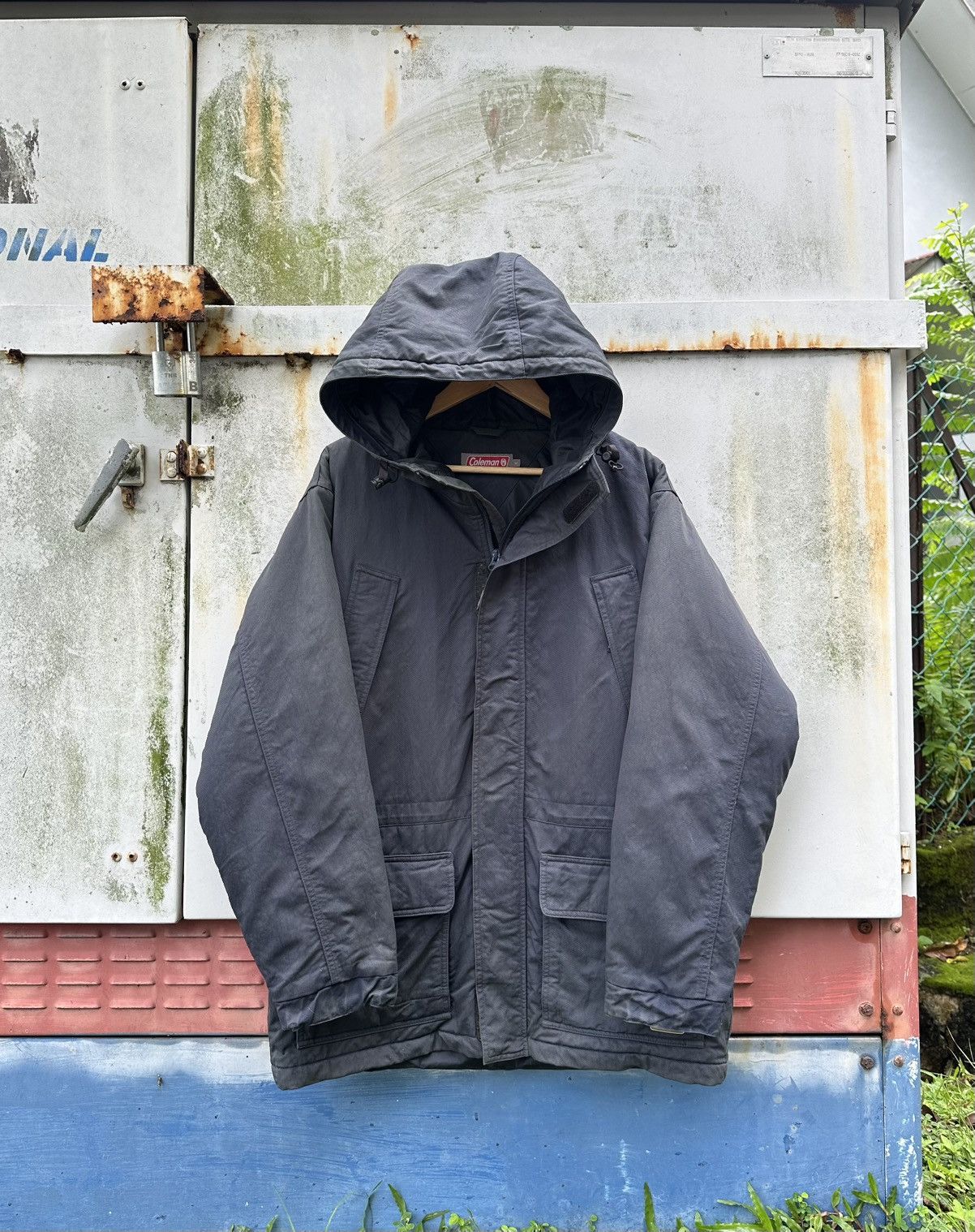 Vintage 👹Vintage Sun Faded Coleman Hooded Utility Jacket Size US L / EU 52-54 / 3 - 1 Thumbnail