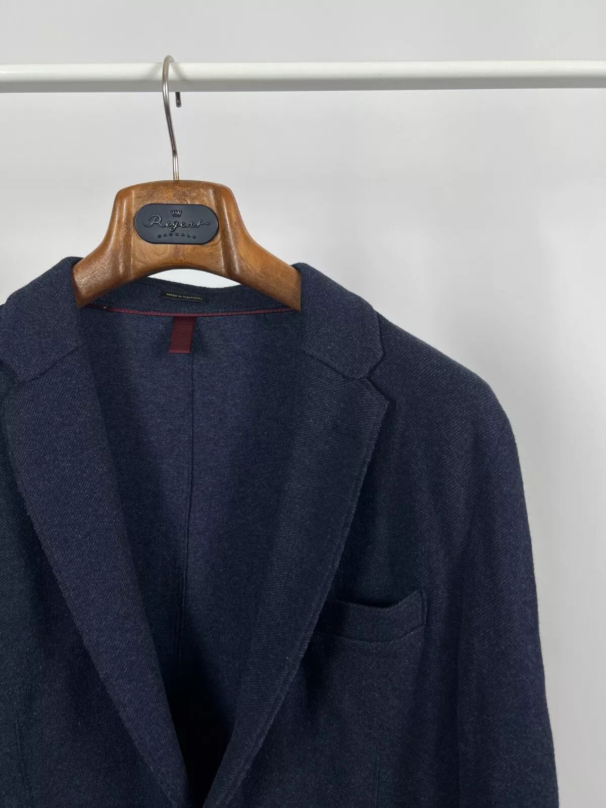 Massimo Dutti Massimo Dutti Navy Blue Unlined Soft Cotton Blazer Jacket Size 40R - 6 Thumbnail