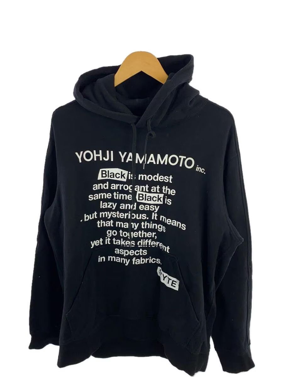 image of Yohji Yamamoto Script Hoodie in Black, Men's (Size XL)