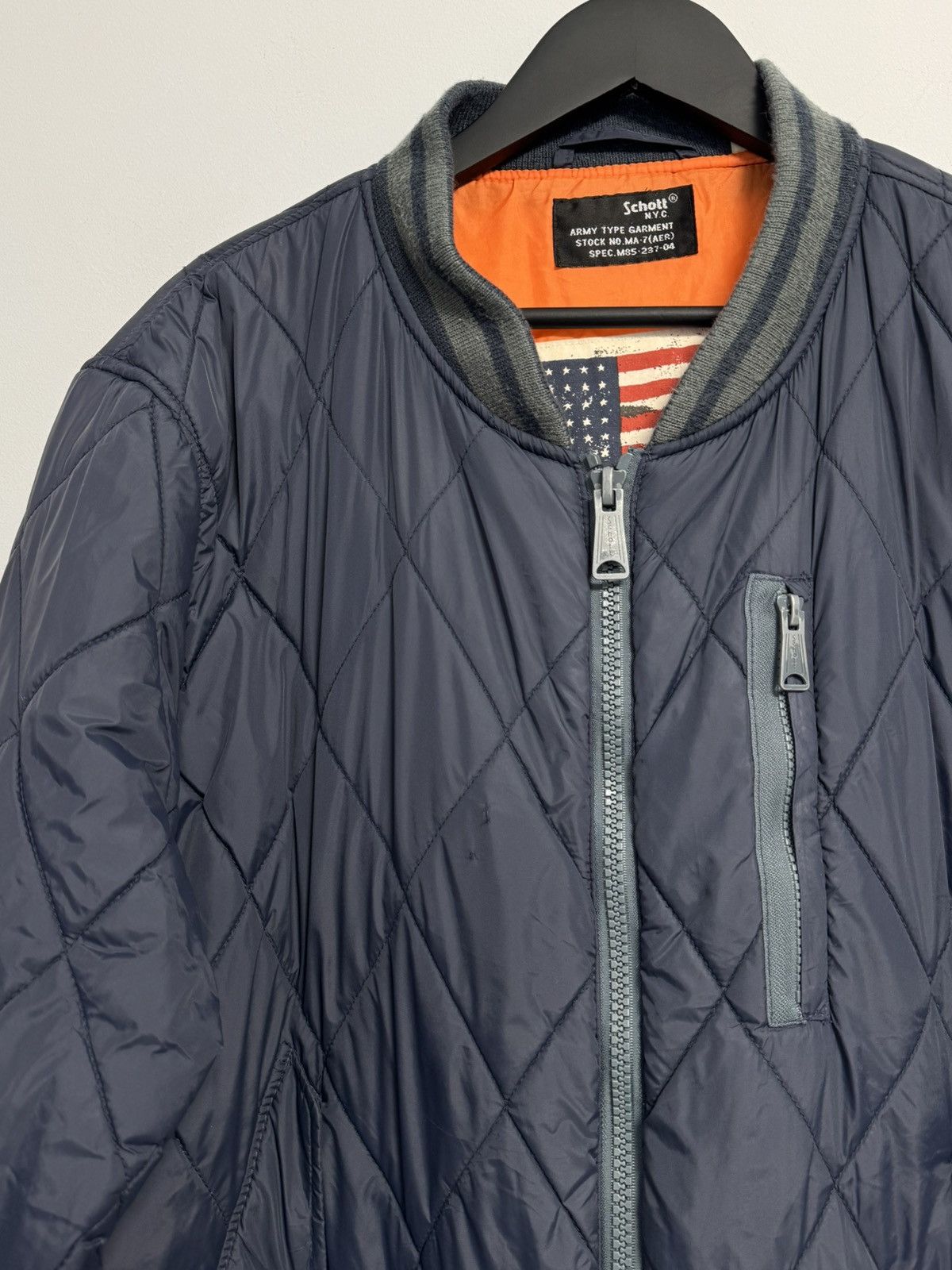 Schott Vintage Schott MA-1 Bomber NYC American College USA RARE Size US XXL / EU 58 / 5 - 5 Thumbnail