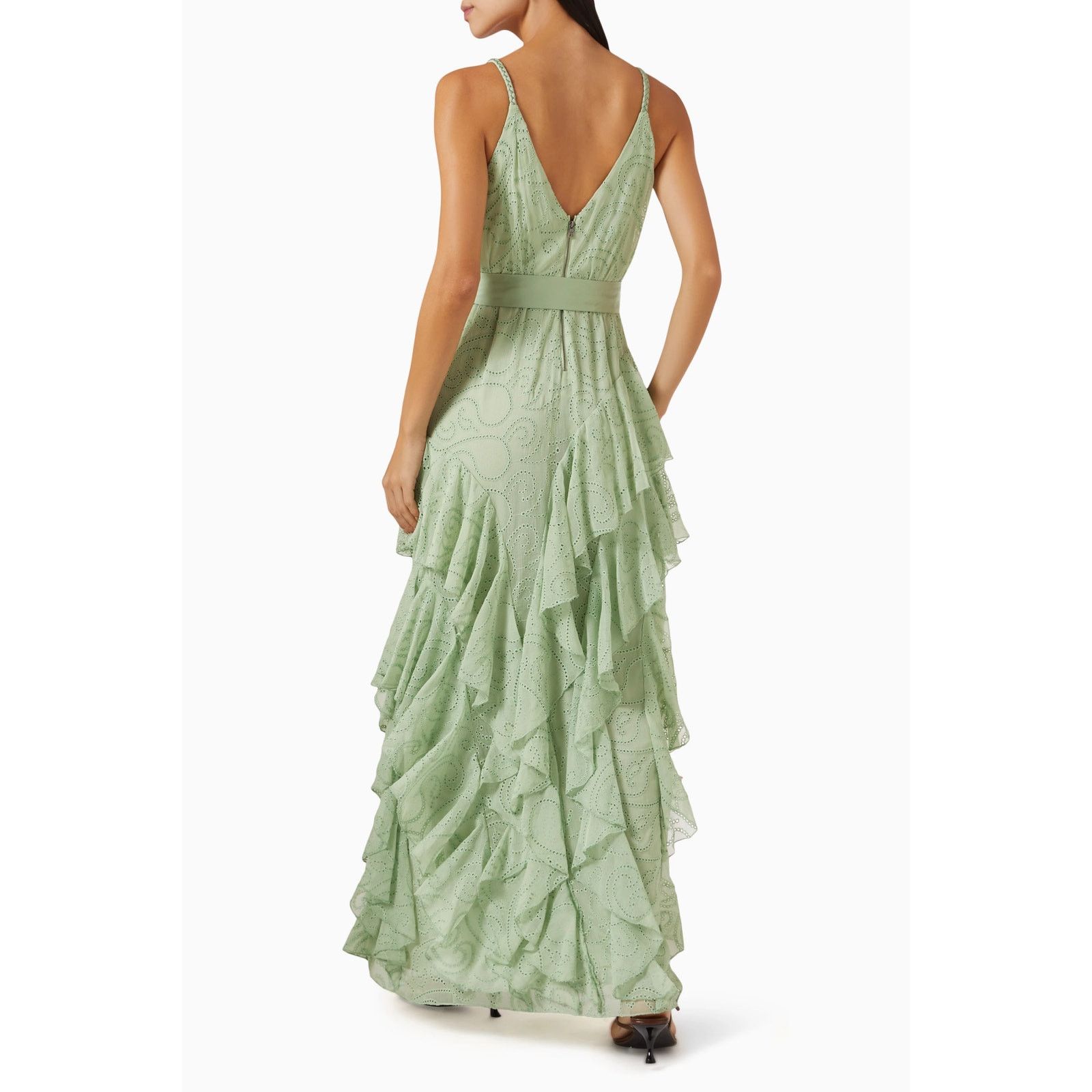 Alice + Olivia Alice + Olivia Emelia Eyelet Ruffle Maxi Dress green Size 0 Size XS / US 0-2 / IT 36-38 - 13 Thumbnail