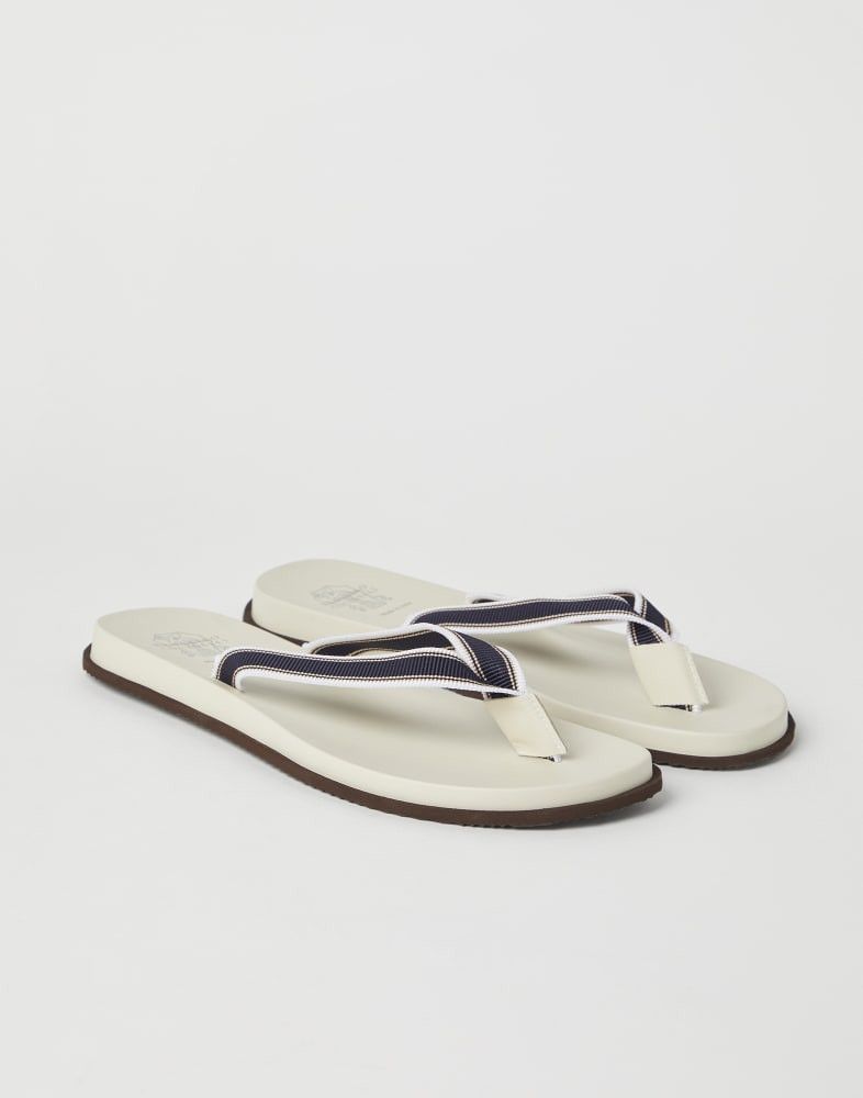Brunello Cucinelli o1w1db10725 Slippers in Grey/Navy Blue Size US 12 / EU 45 - 2 Thumbnail
