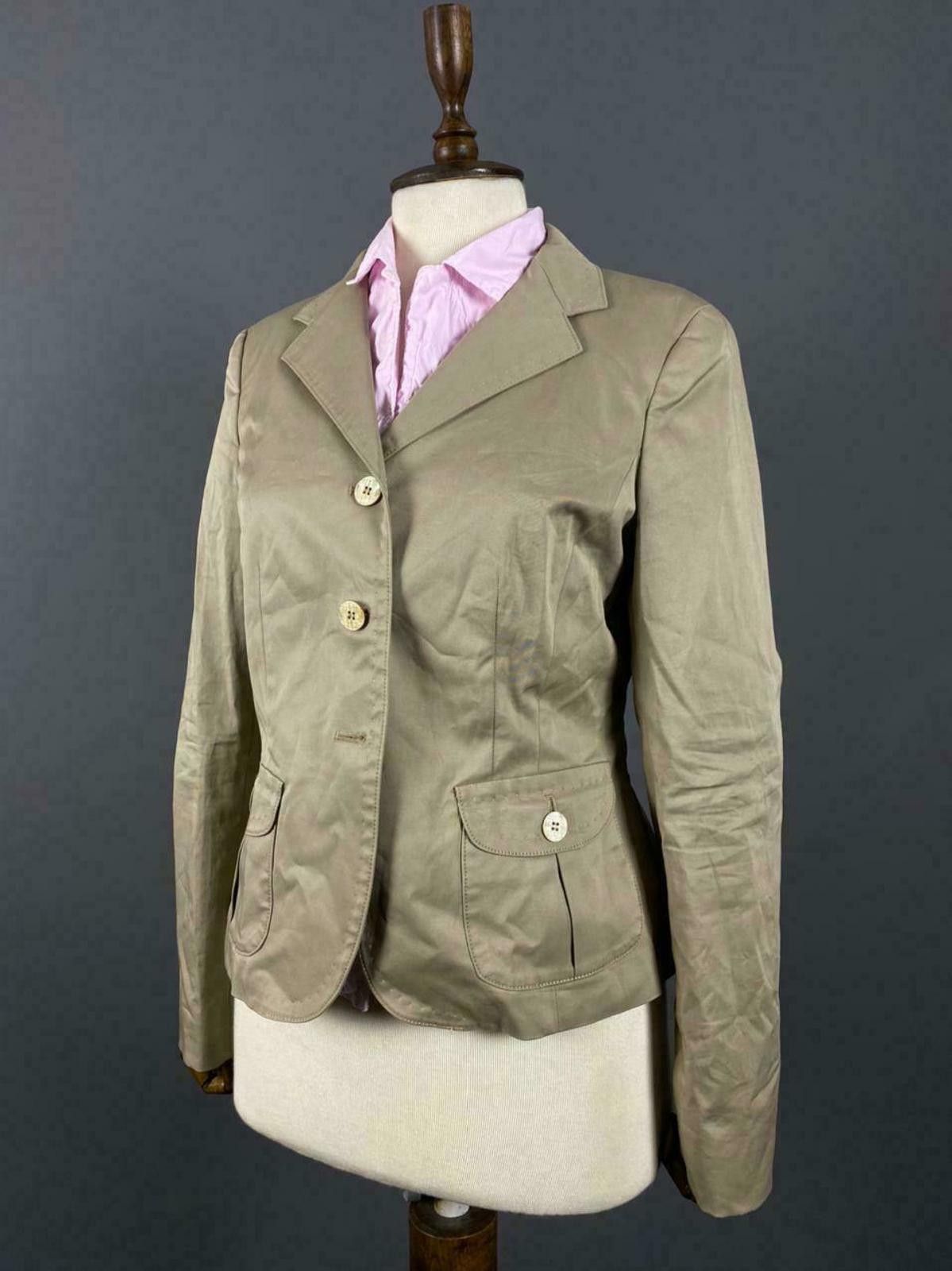 Designer Ladies Max Mara Grey Cotton Blazer Jacket Size 12 Size XL / US 12-14 / IT 48-50 - 1 Thumbnail