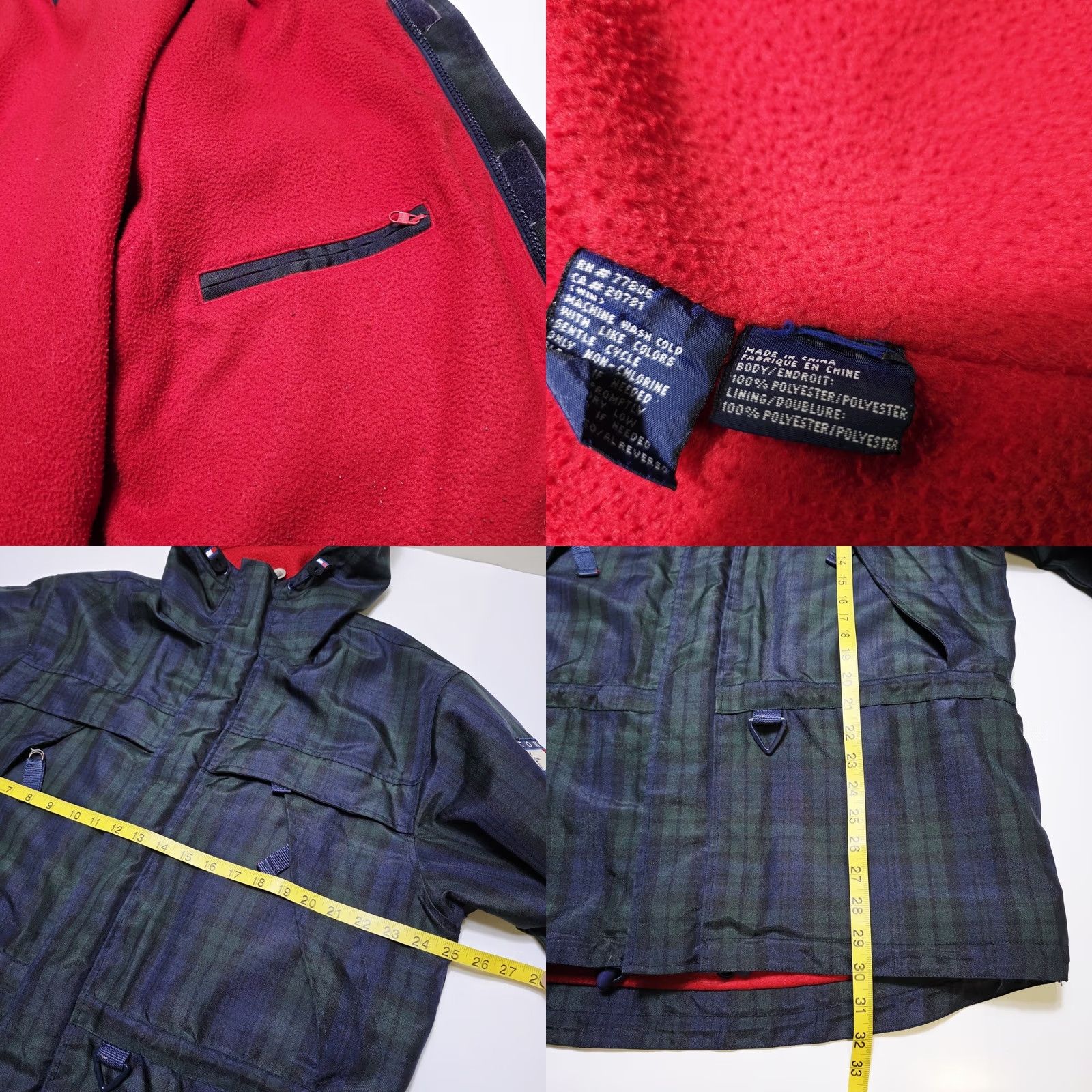 Tommy Hilfiger VINTAGE Tommy Hilfiger Parka Jacket Full Zip Hooded Plaid Blue Green Small 90s Mens Size US S / EU 44-46 / 1 - 8 Thumbnail