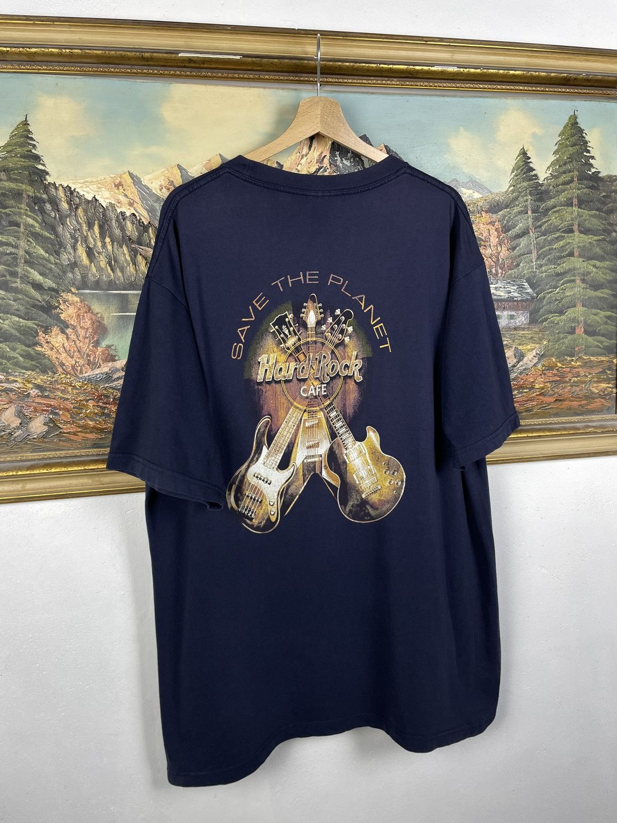 Hard Rock Cafe Hard Rock Cafe Navy Vintage Y2k Tee Guitars Baggy Skate Swag Size US XL / EU 56 / 4 - 7 Thumbnail