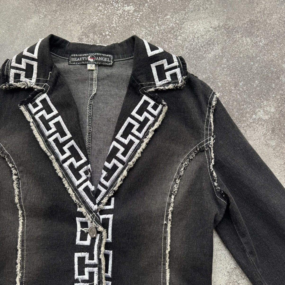20471120 × Japanese Brand Beauty Angels Vintage Denim Blazer Size M / US 6-8 / IT 42-44 - 4 Thumbnail