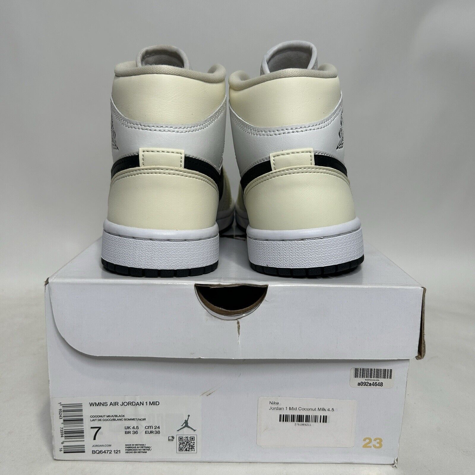 Jordan Brand Nike Air Jordan 1 Mid Retro WMNS “Coconut Milk” 2024 Size US 7 / IT 37 - 4 Thumbnail