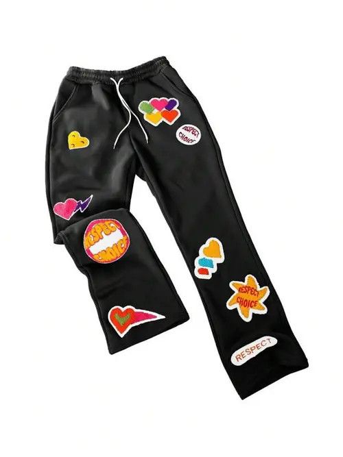 Japanese Brand Masaki x Emiko Multi-Graphic Letter 3D Sweatpants drip Size US 34 / EU 50 - 5 Thumbnail