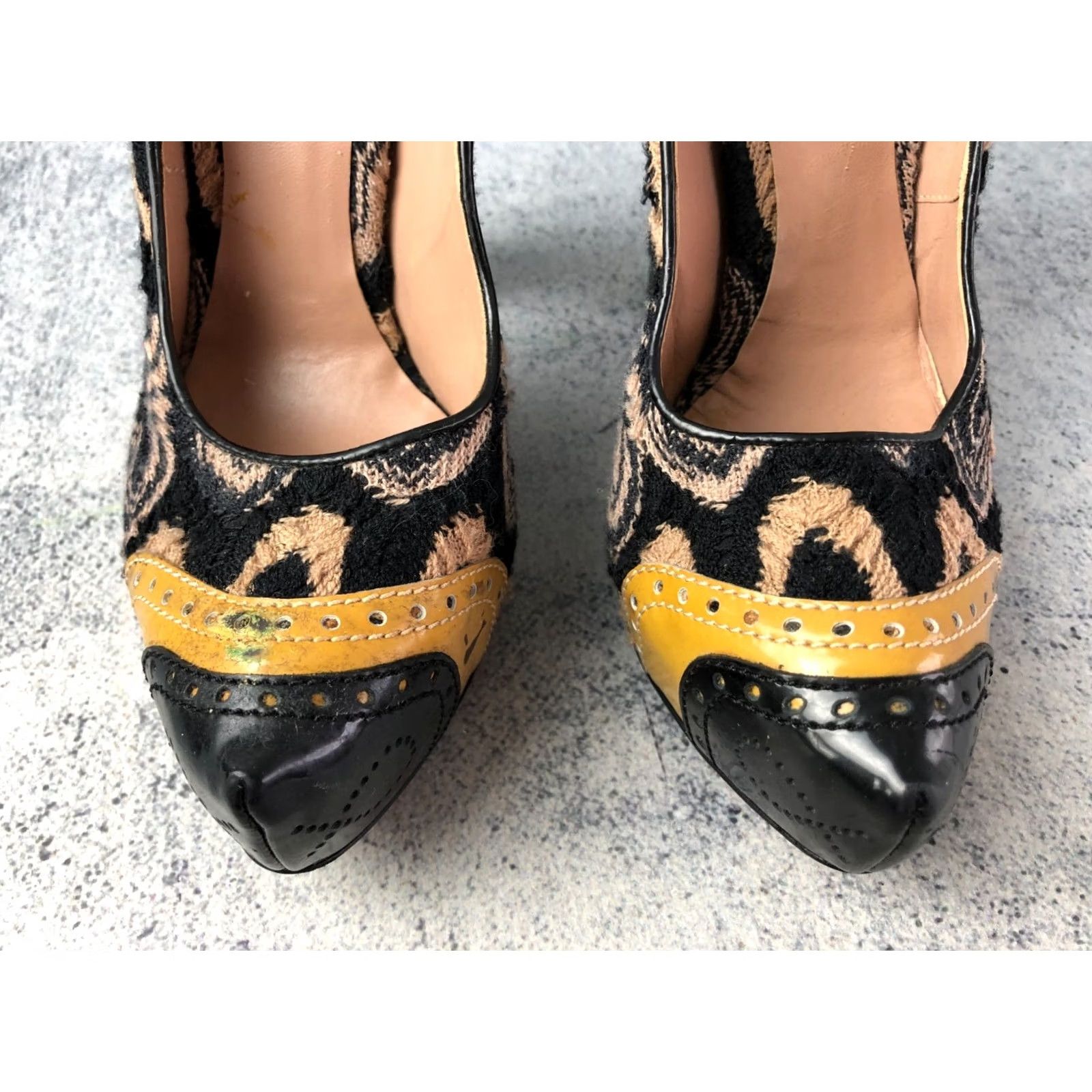 Missoni Missoni Women's Brocade Block Heel Pumps Size 38.5 Black Brocade Pump Size US 8 / IT 38 - 5 Thumbnail
