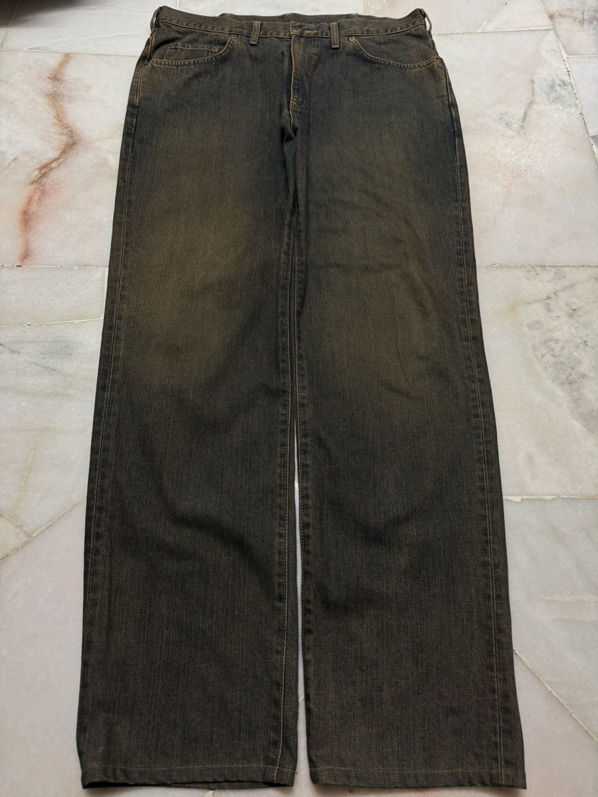 Edwin 💥SICK💥Vintage 503 Regular Rusty Insane Dark Mud Washed Jeans Size US 34 / EU 50 - 18 Thumbnail