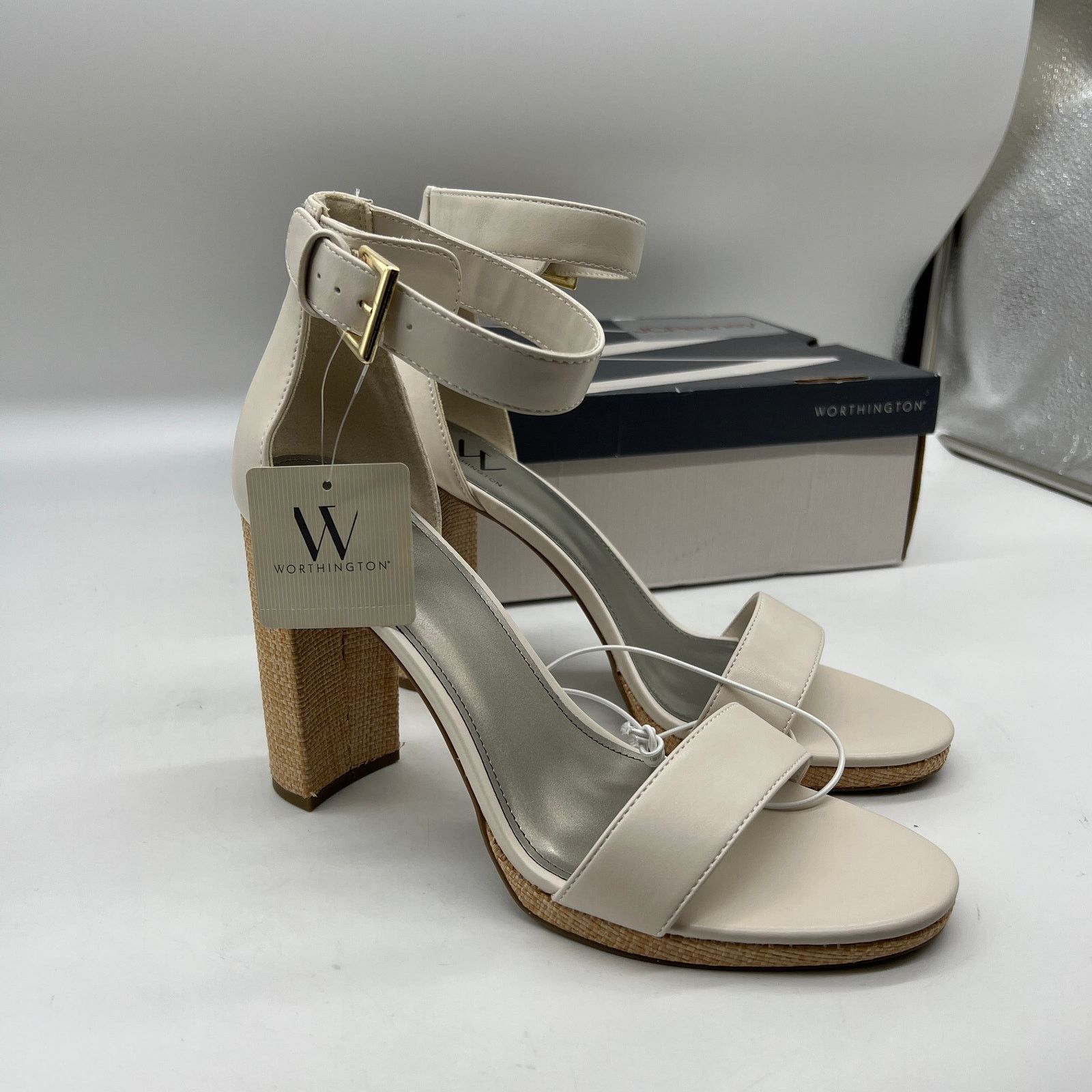 Other Worthington Womens Lynch Heeled Sandals Ivory Size US 11 / IT 41 - 1 Thumbnail
