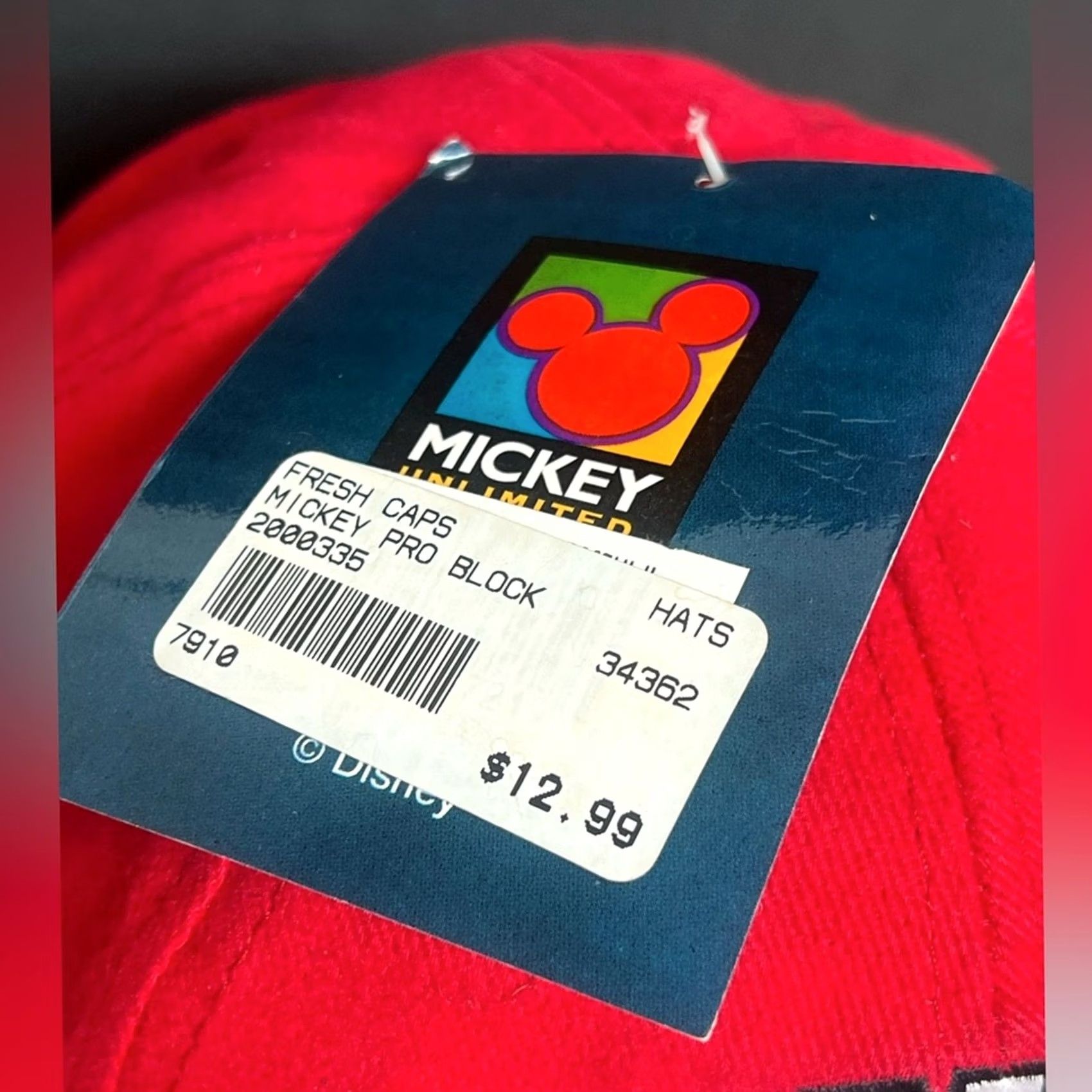 Drew VINTAGE Mickey Mouse Snapback Hat Drew Pearson Red Top Men One Size Hat"} Size US M / EU 48-50 / 2 - 4 Thumbnail