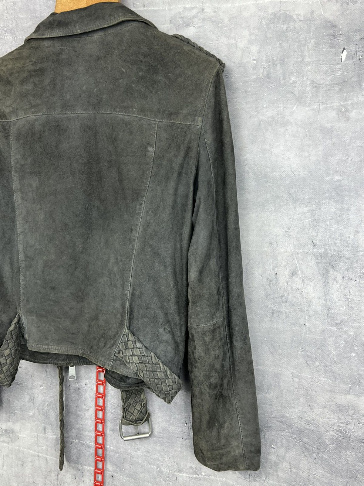Allsaints ALLSAINTS Braided Wyatt Goat Leather Suede Biker Jacket EU36 Size S / US 4 / IT 40 - 20 Thumbnail